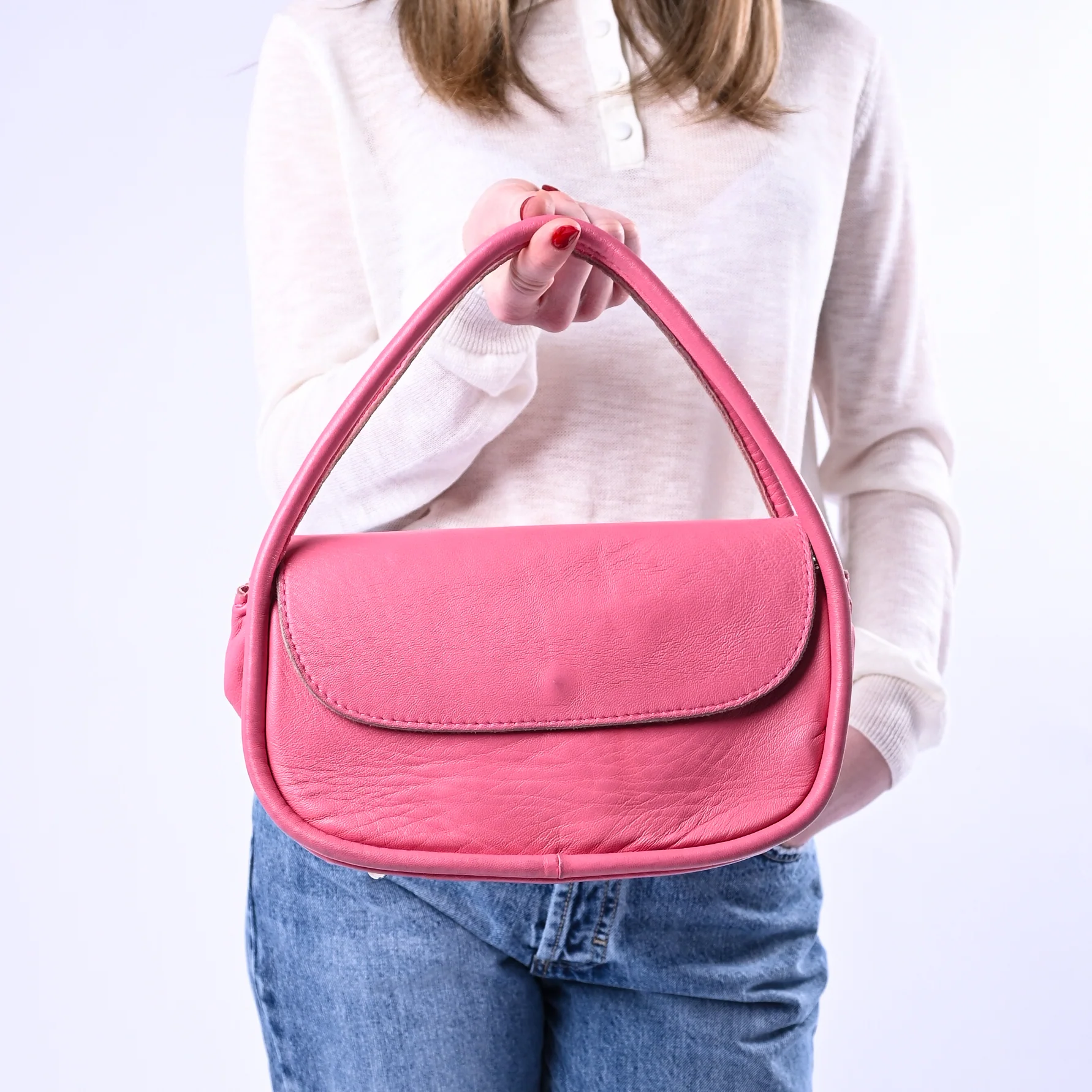 B LOVE - BORSA PICCOLA A MANO IN NAPPA ART.AR018S - FUXIA - Image 2
