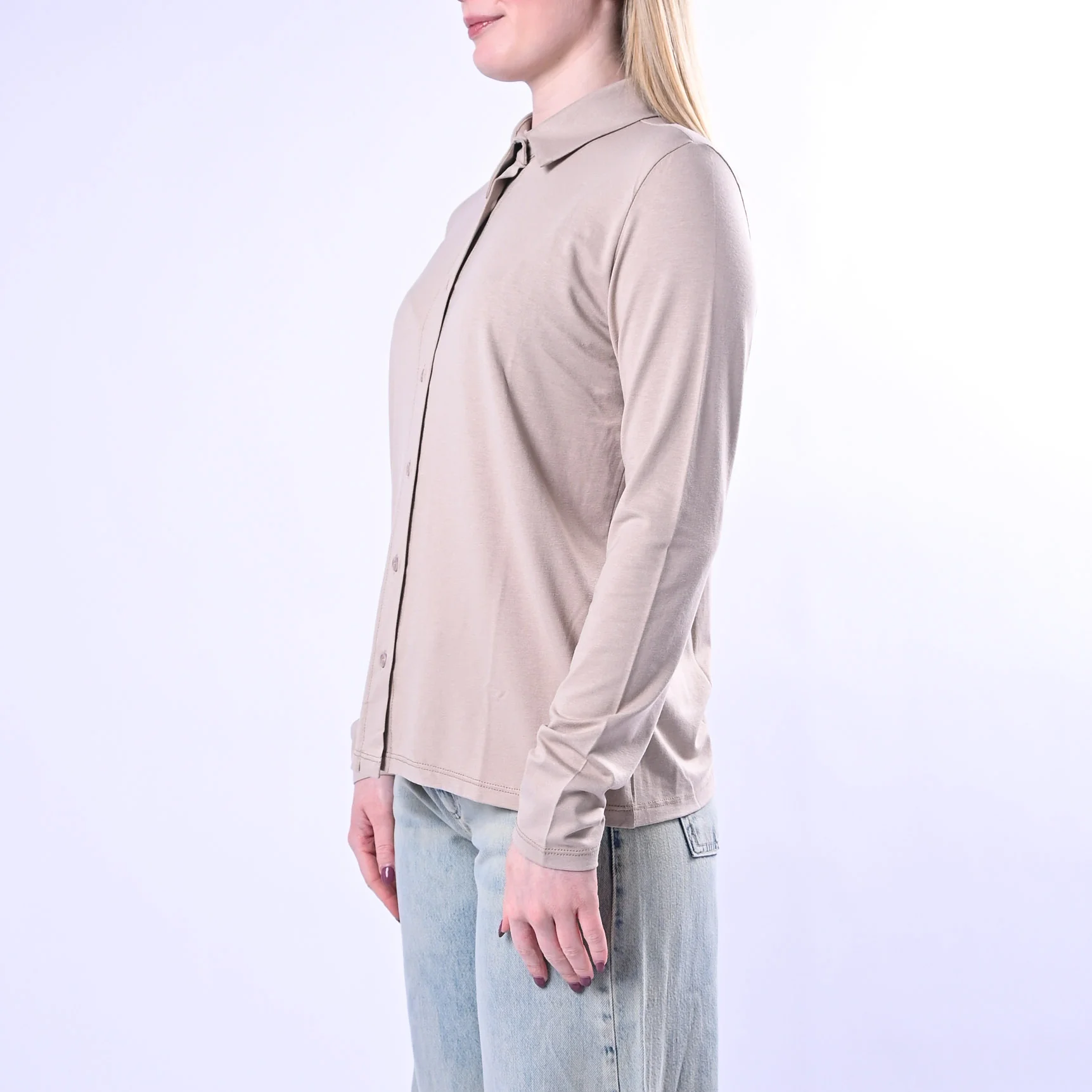 B LOVE - CAMICIA OLIVIA IN JERSEY ELASTICIZZATO ART.12065/B - BEIGE - Image 3