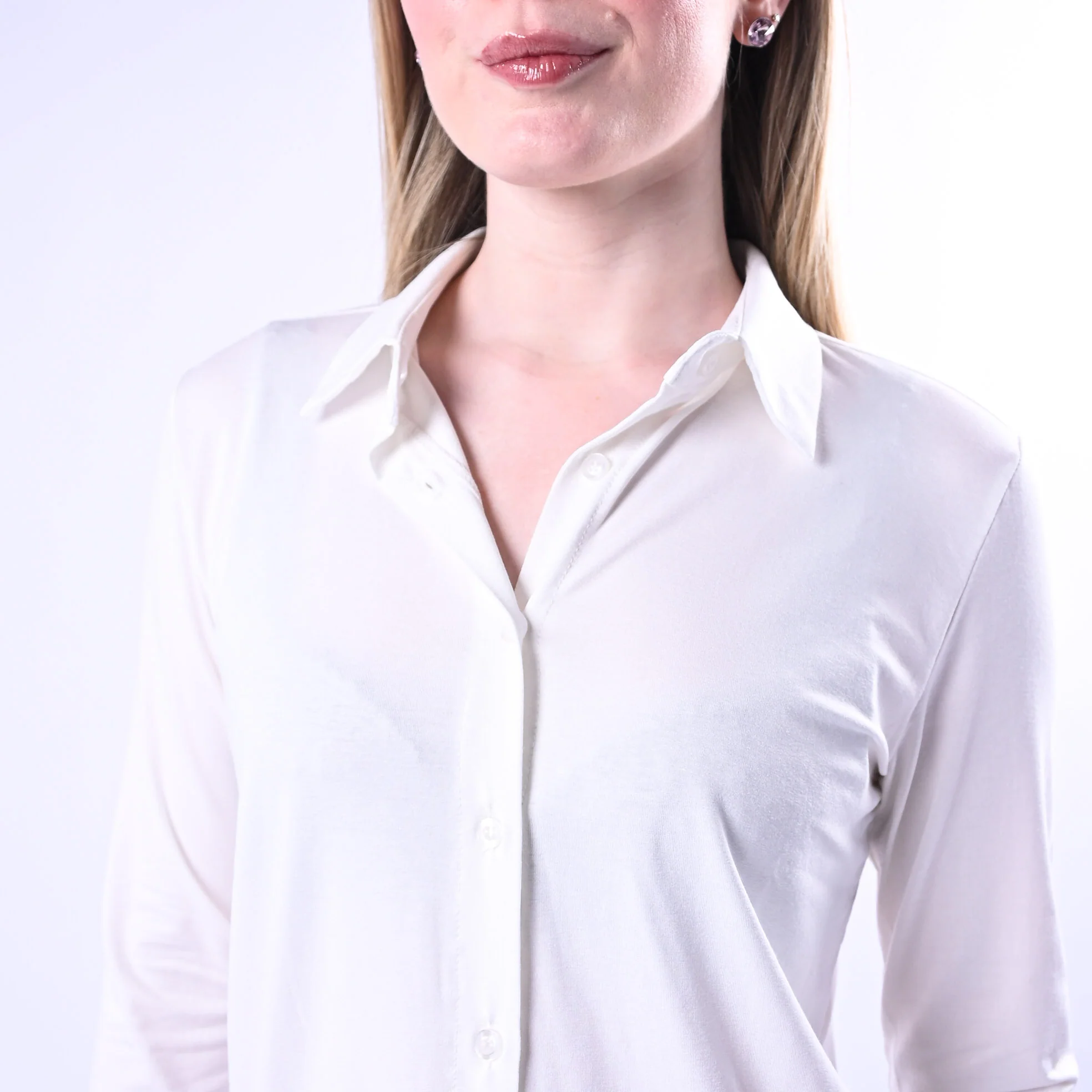 B LOVE - CAMICIA OLIVIA IN JERSEY ELASTICIZZATO ART.12065/P - PANNA - Image 5