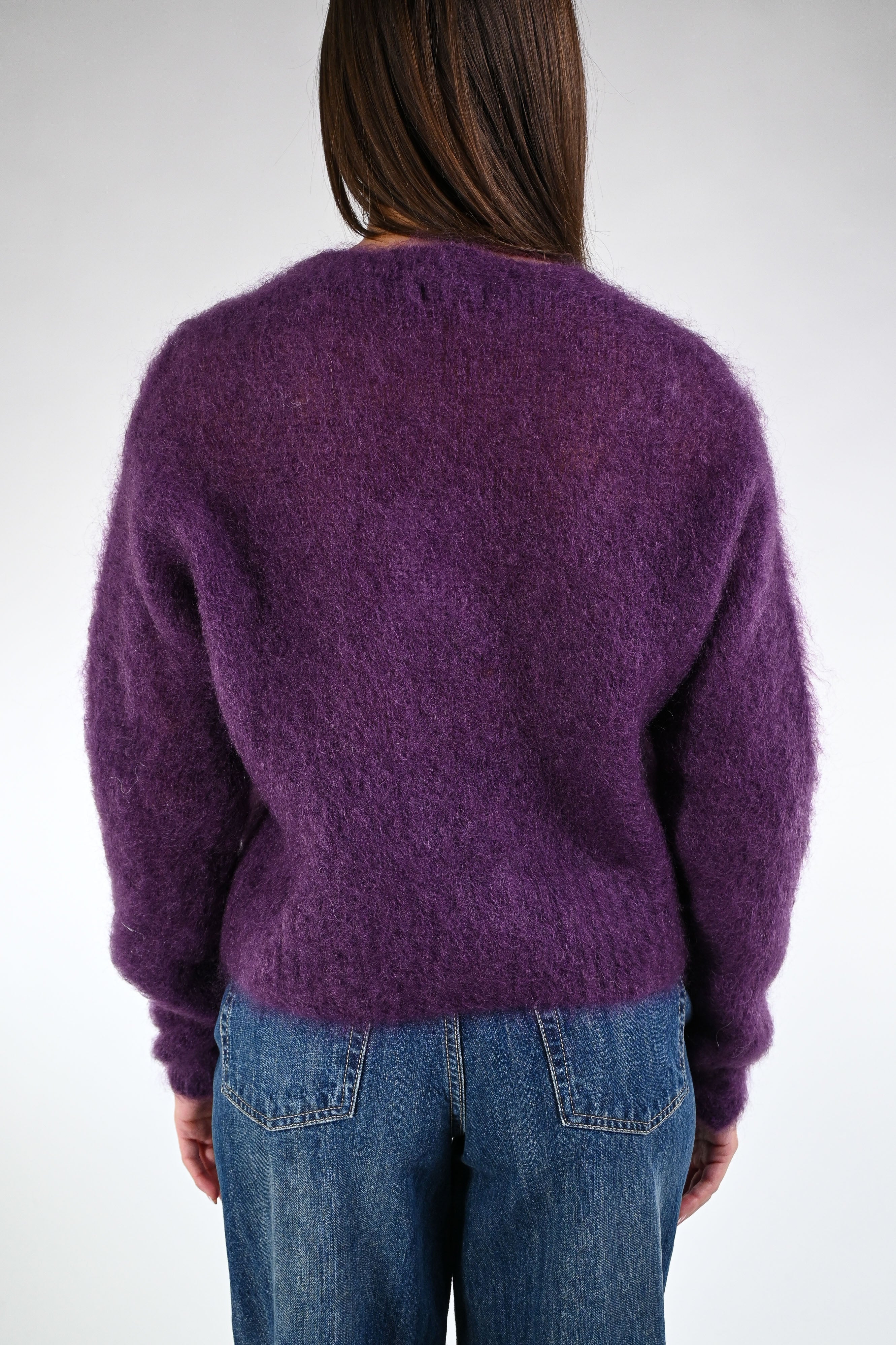 B LOVE - CARDIGAN CORTO KID MOHAIR ART.HH24259 - VIOLA - Image 4