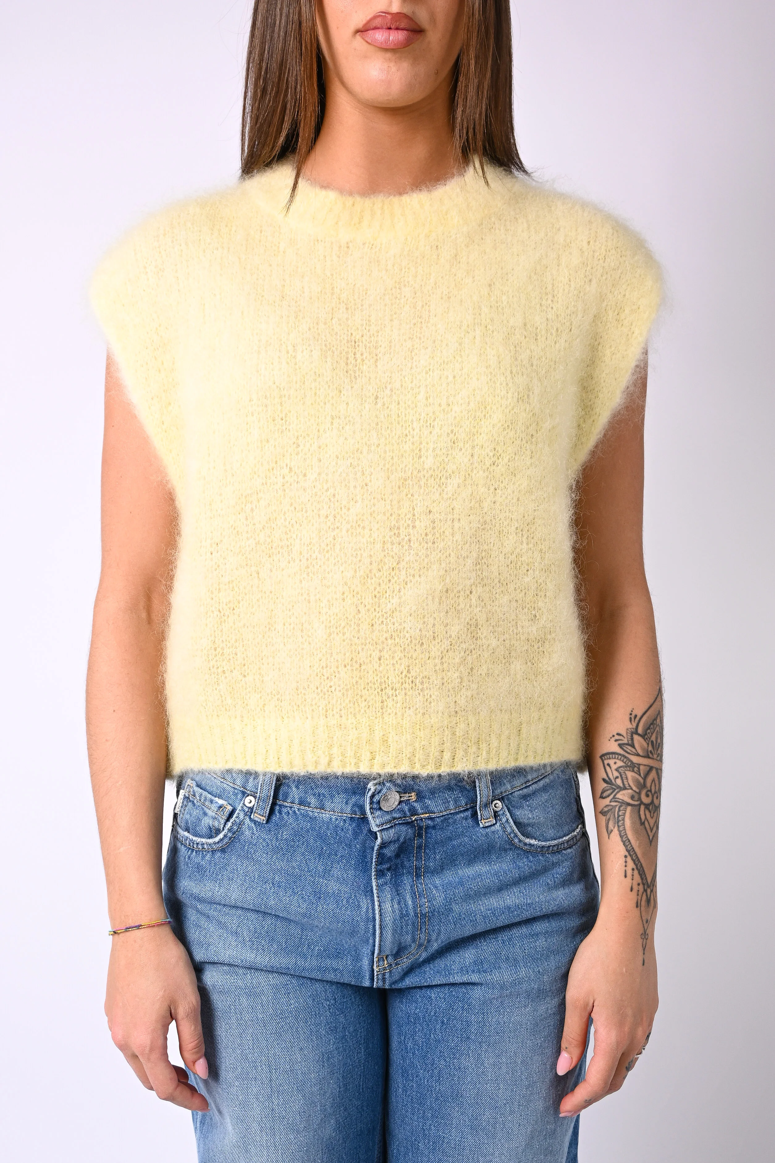 B LOVE - GILET MODELLO CHANEL IN KID MOHAIR ART.28023 - GIALLO - Image 2