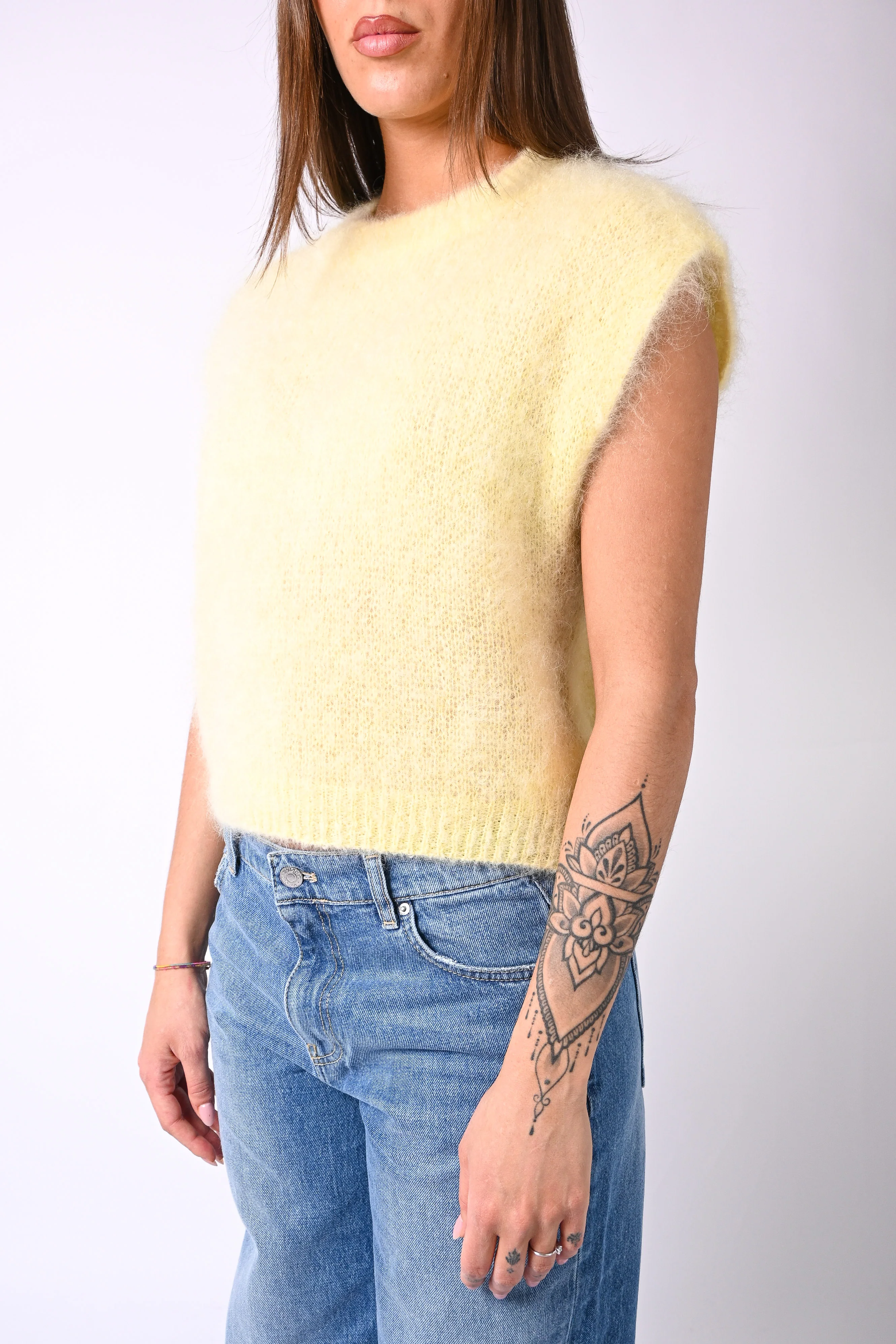 B LOVE - GILET MODELLO CHANEL IN KID MOHAIR ART.28023 - GIALLO - Image 3