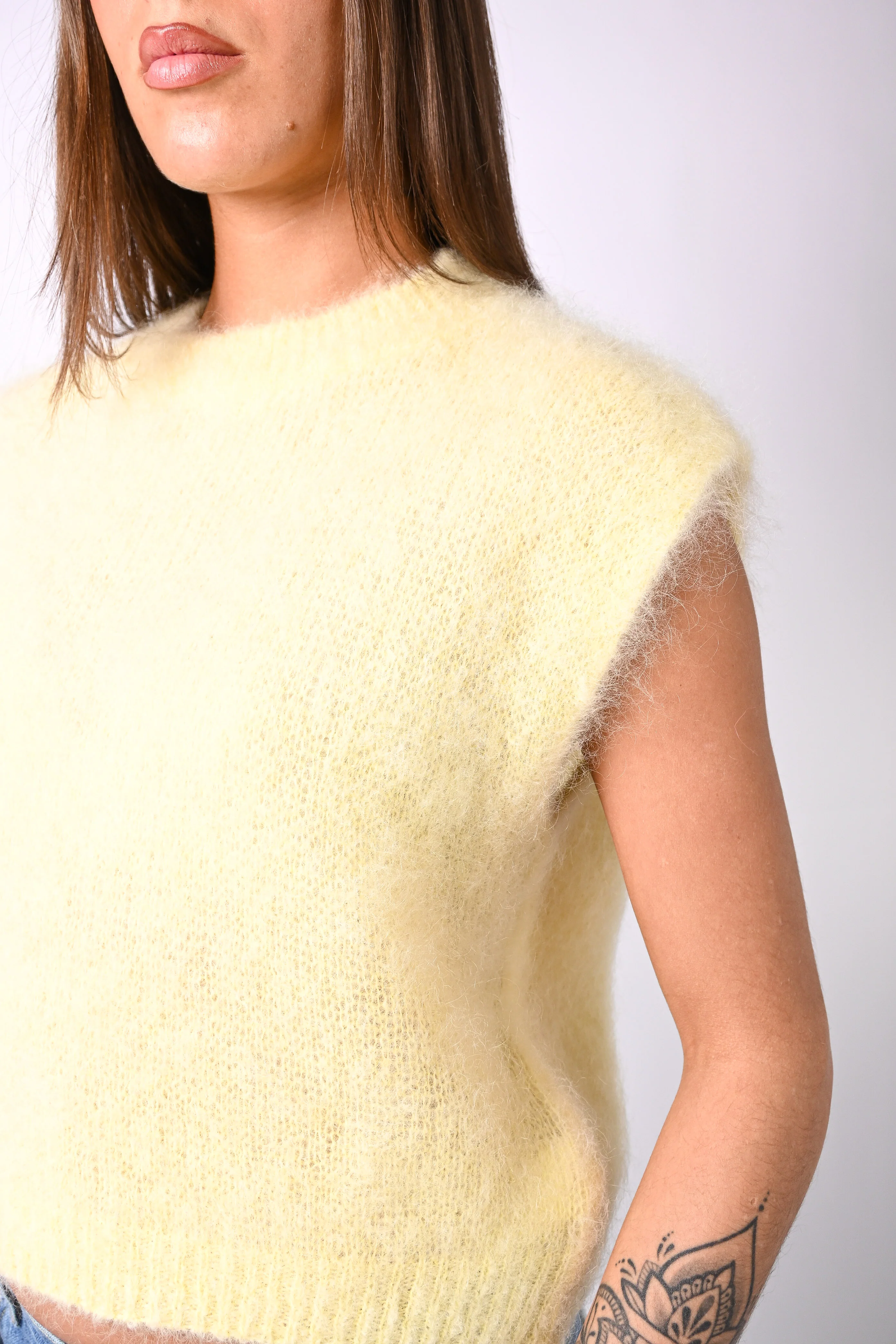 B LOVE - GILET MODELLO CHANEL IN KID MOHAIR ART.28023 - GIALLO - Image 5
