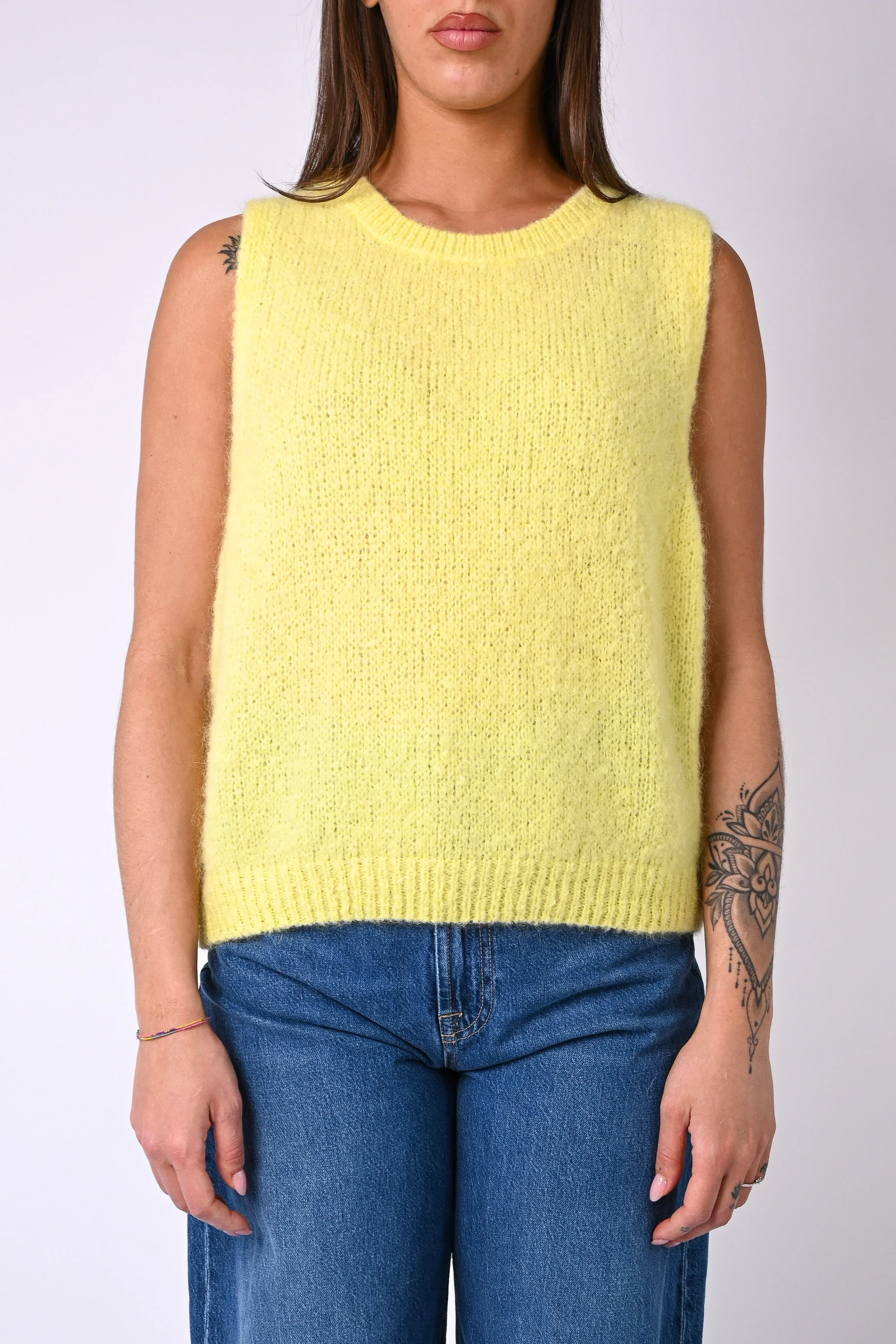 B LOVE - GILET MODELLO PETIT IN MOHAIR ART.8806 - GIALLO - Image 2