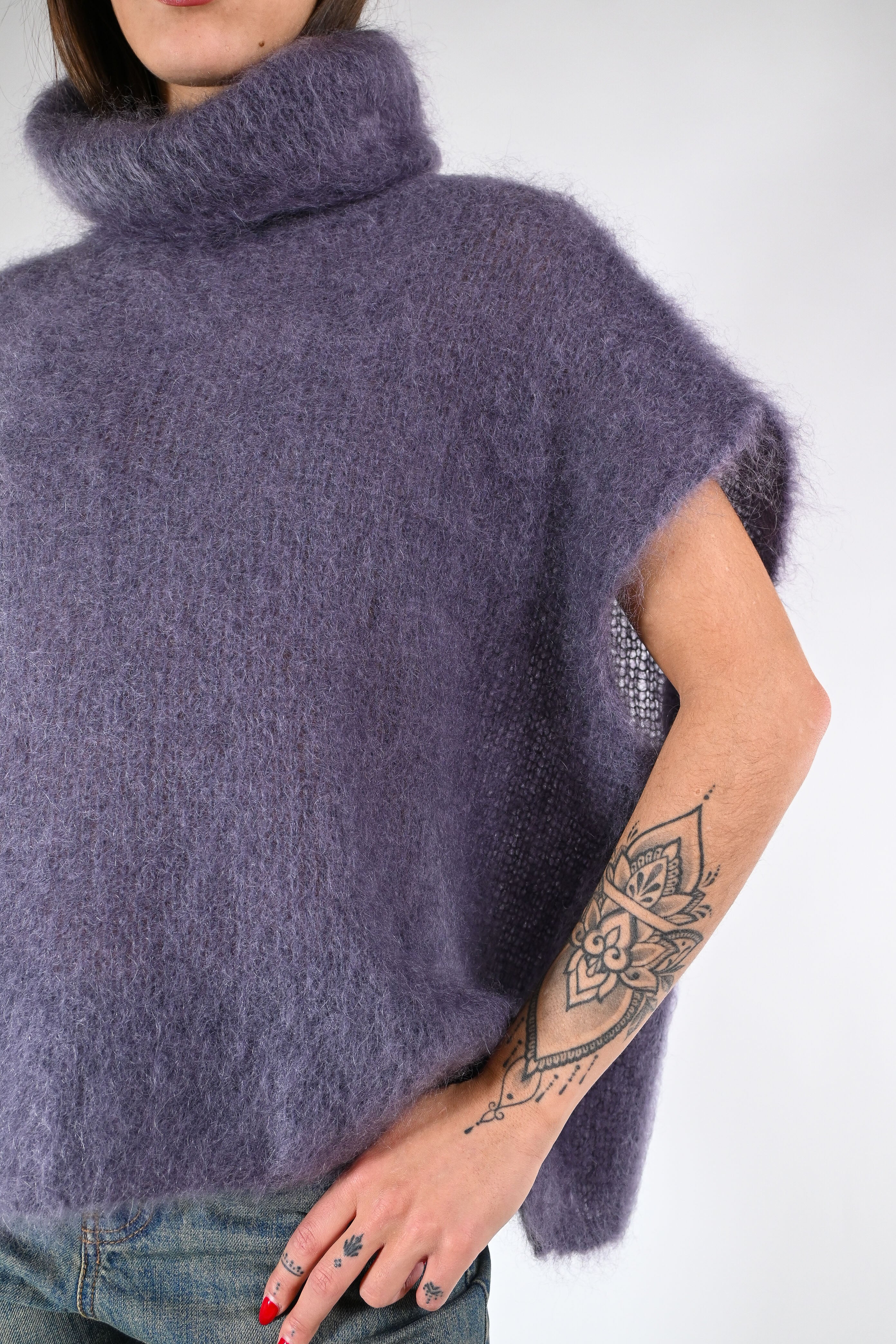 B LOVE - GILET OVER CIAMBELLA IN KID MOHAIR ART.28001 - PIOMBO - Image 5