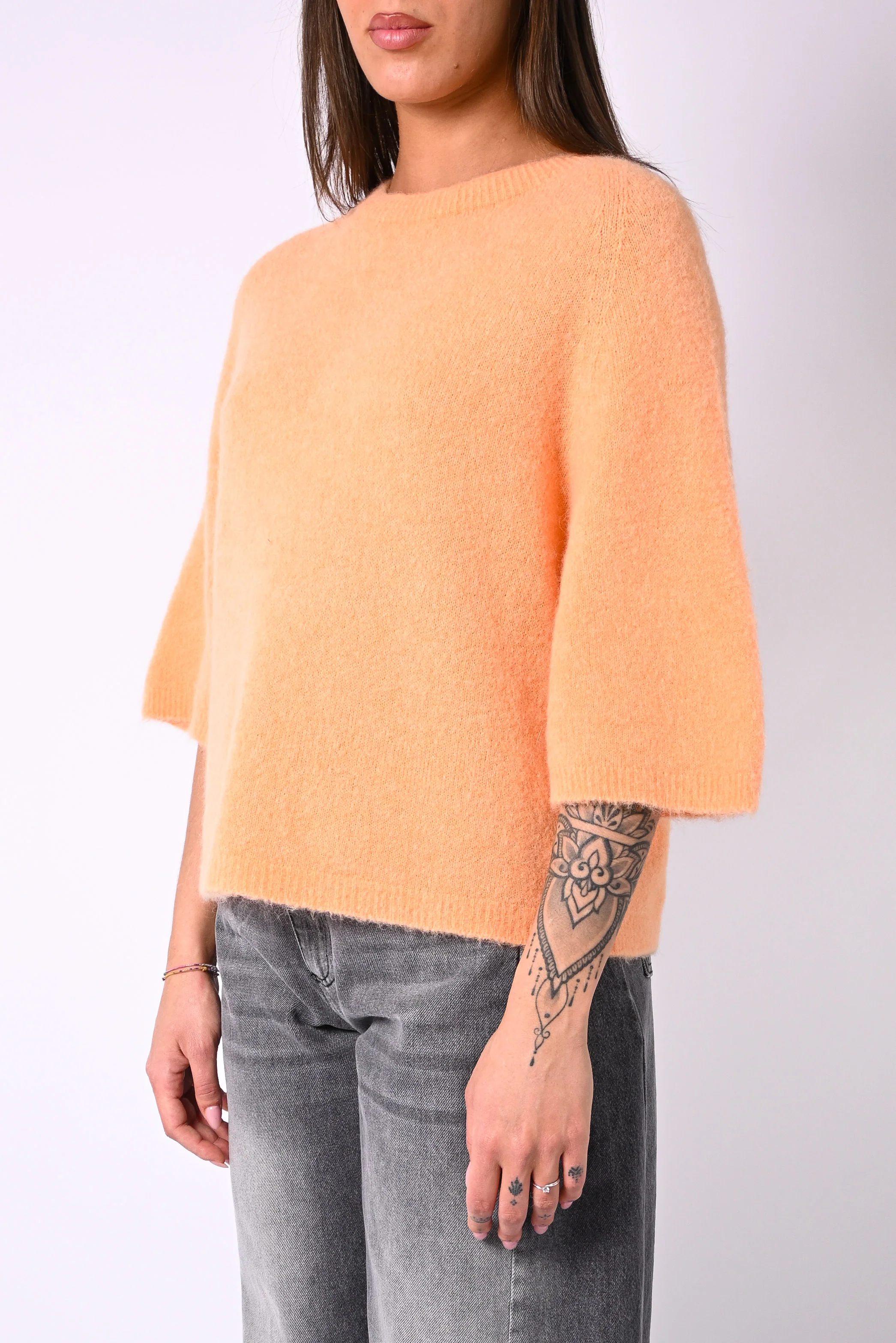 B LOVE - MAGLIA ALPACA OVER ART.COCCOLA/1038 - ARANCIONE - Image 3