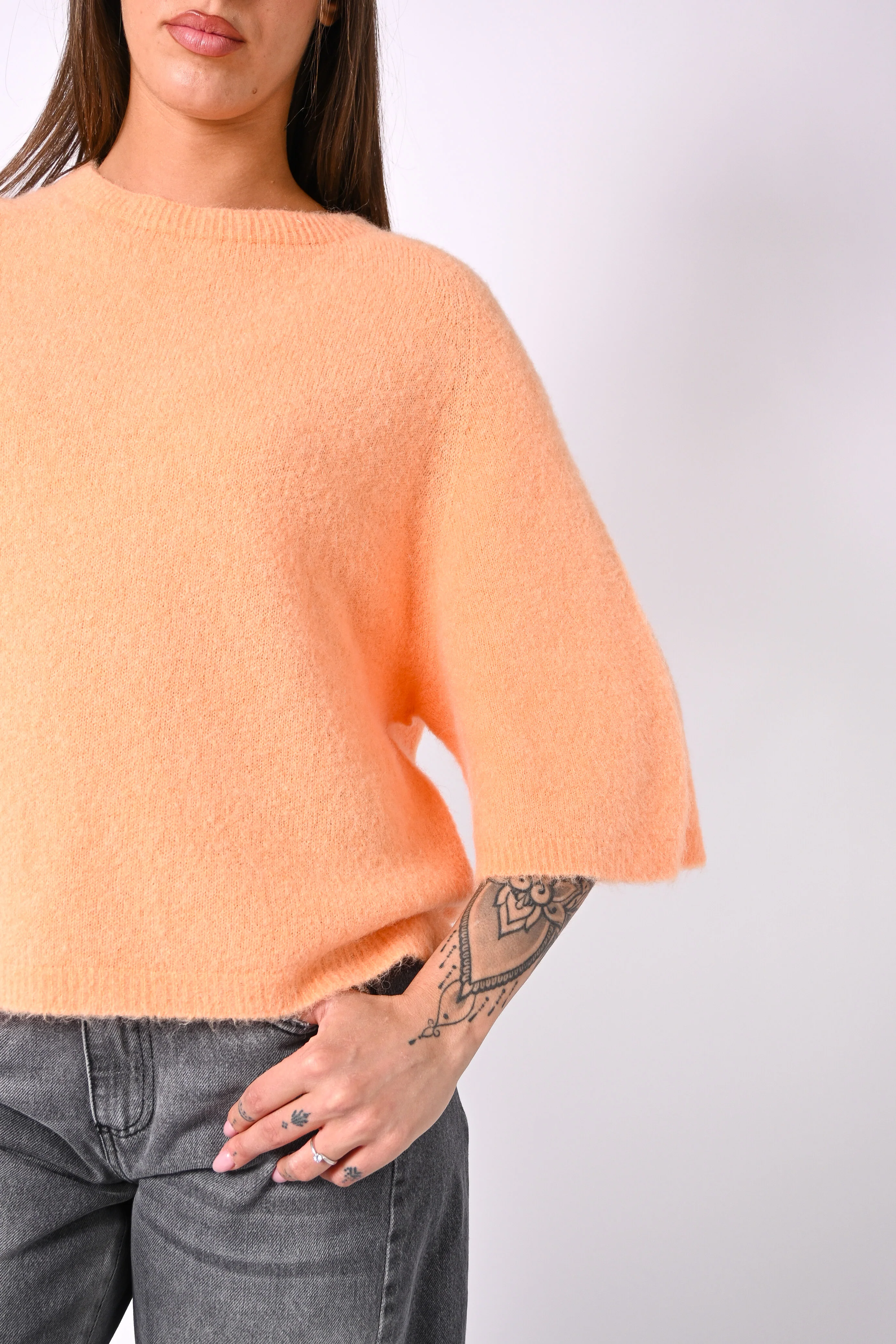 B LOVE - MAGLIA ALPACA OVER ART.COCCOLA/1038 - ARANCIONE - Image 5