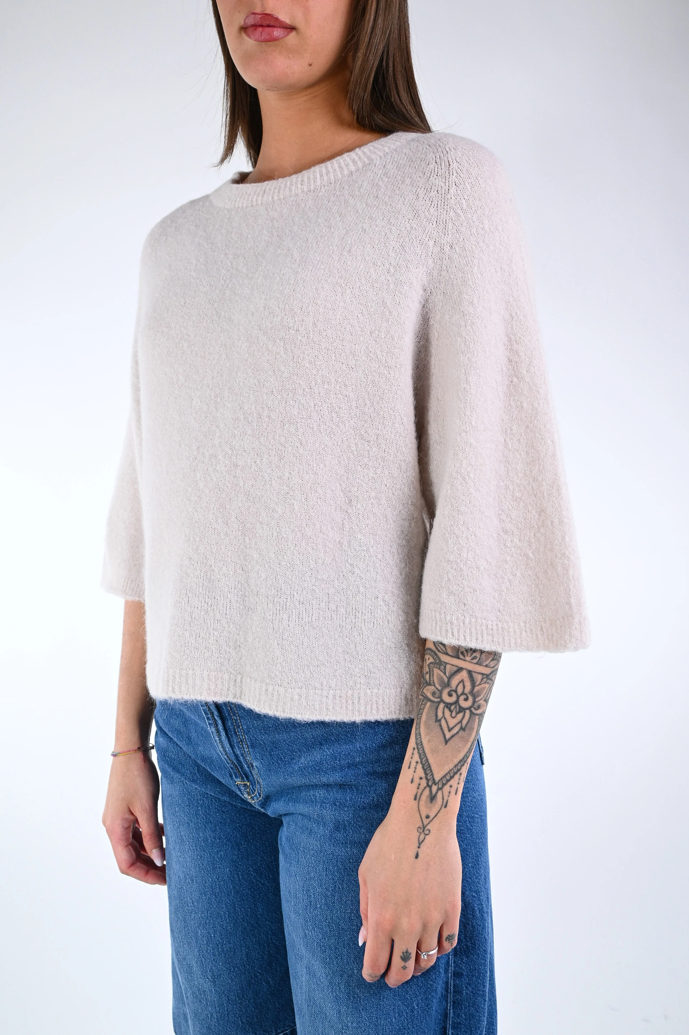 B LOVE - MAGLIA ALPACA OVER ART.COCCOLA/1038 - BEIGE - Image 3