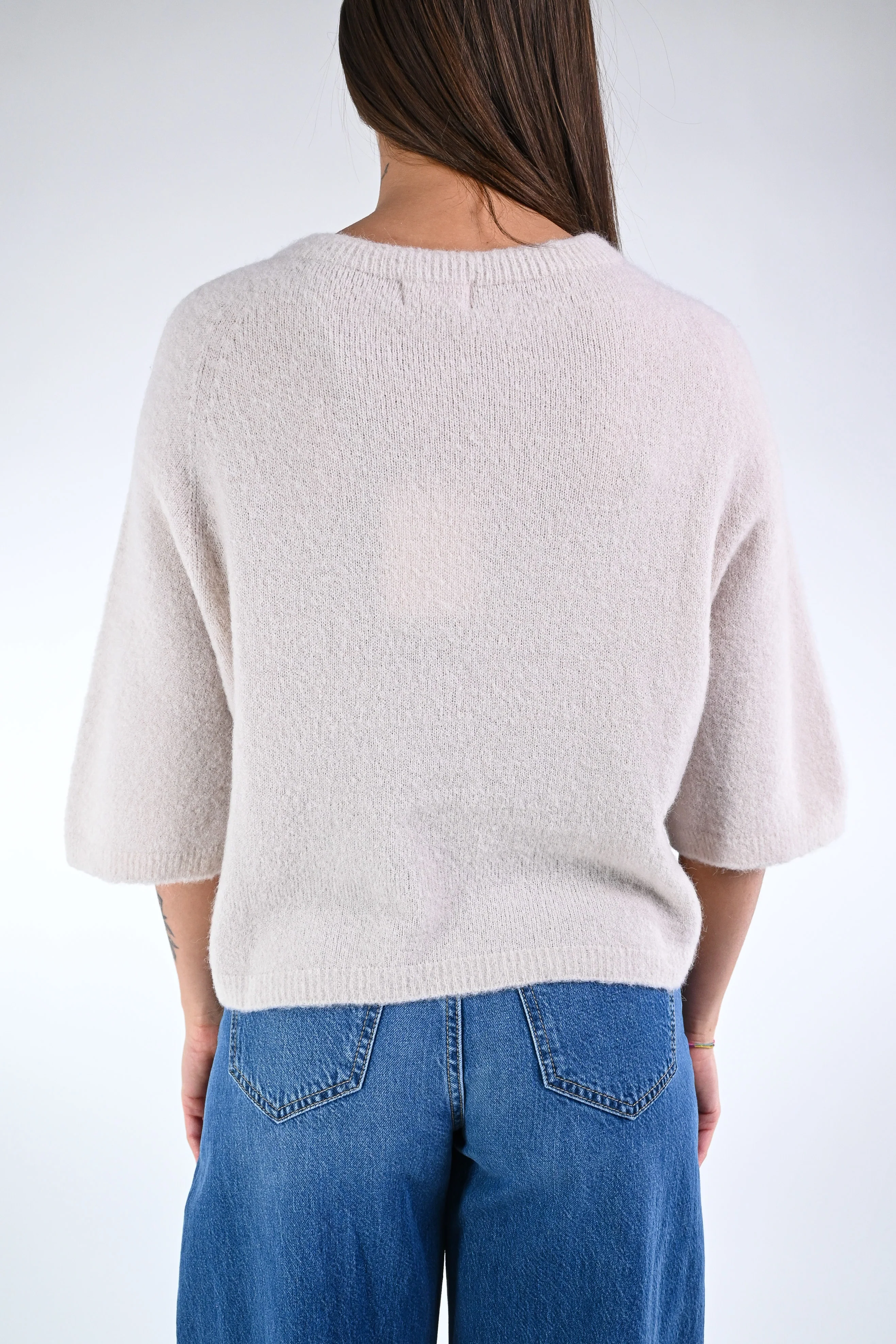 B LOVE - MAGLIA ALPACA OVER ART.COCCOLA/1038 - BEIGE - Image 4