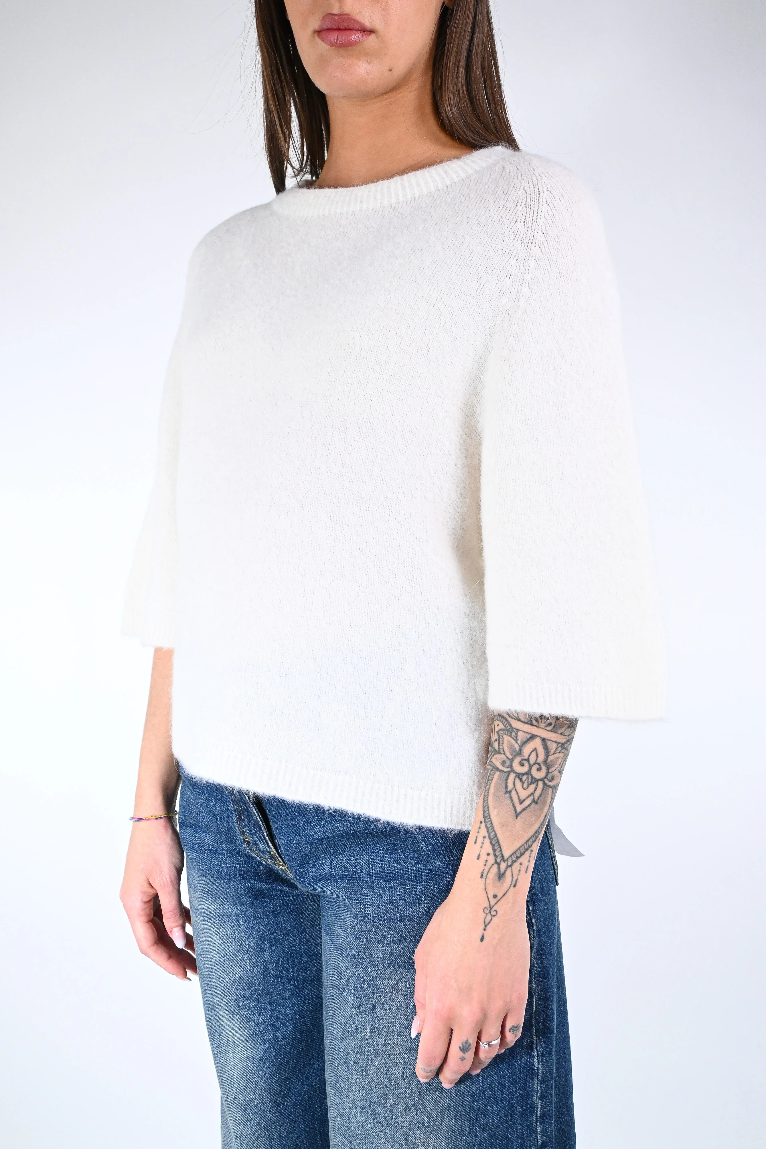 B LOVE - MAGLIA ALPACA OVER ART.COCCOLA/1038 - PANNA - Image 3
