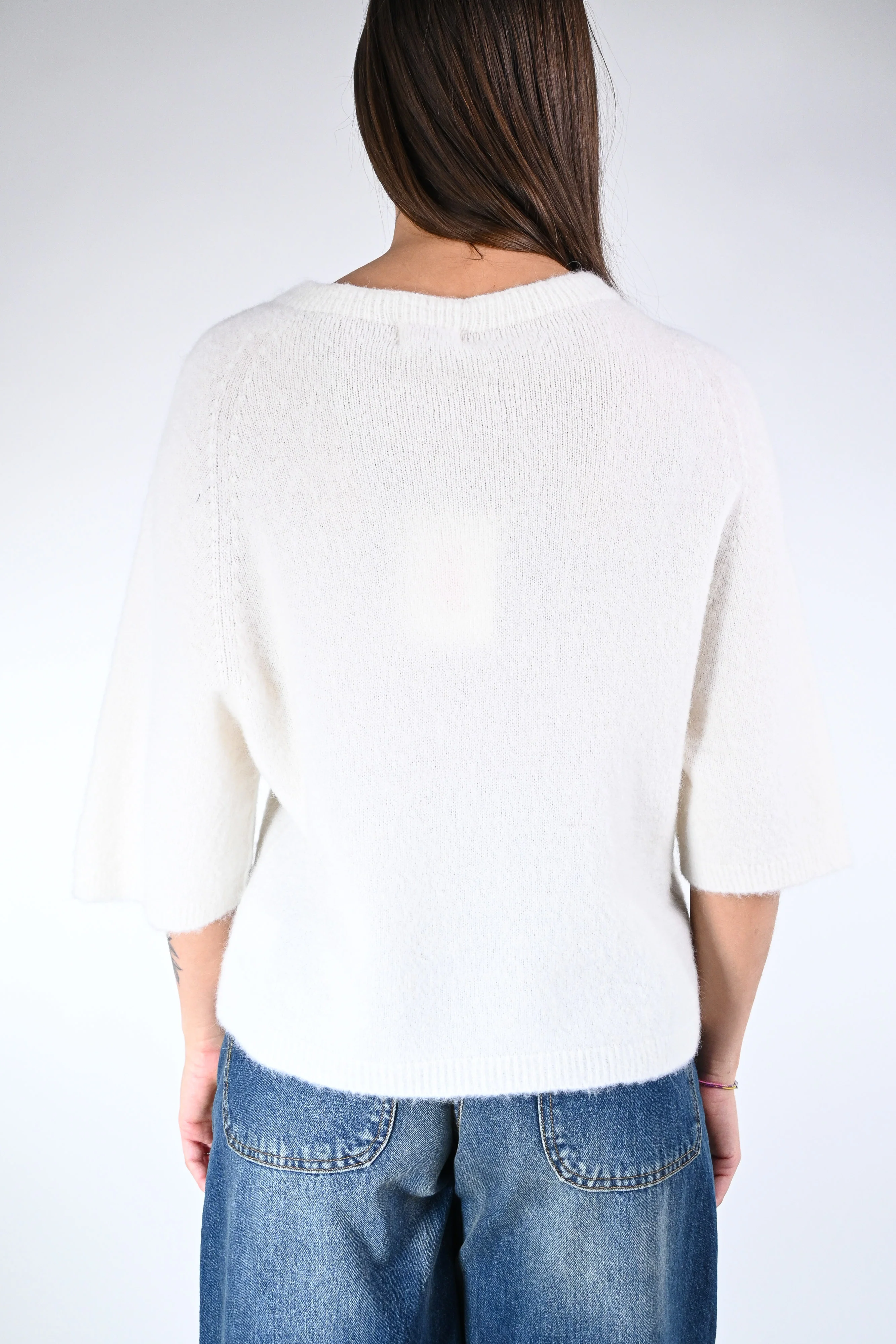 B LOVE - MAGLIA ALPACA OVER ART.COCCOLA/1038 - PANNA - Image 4