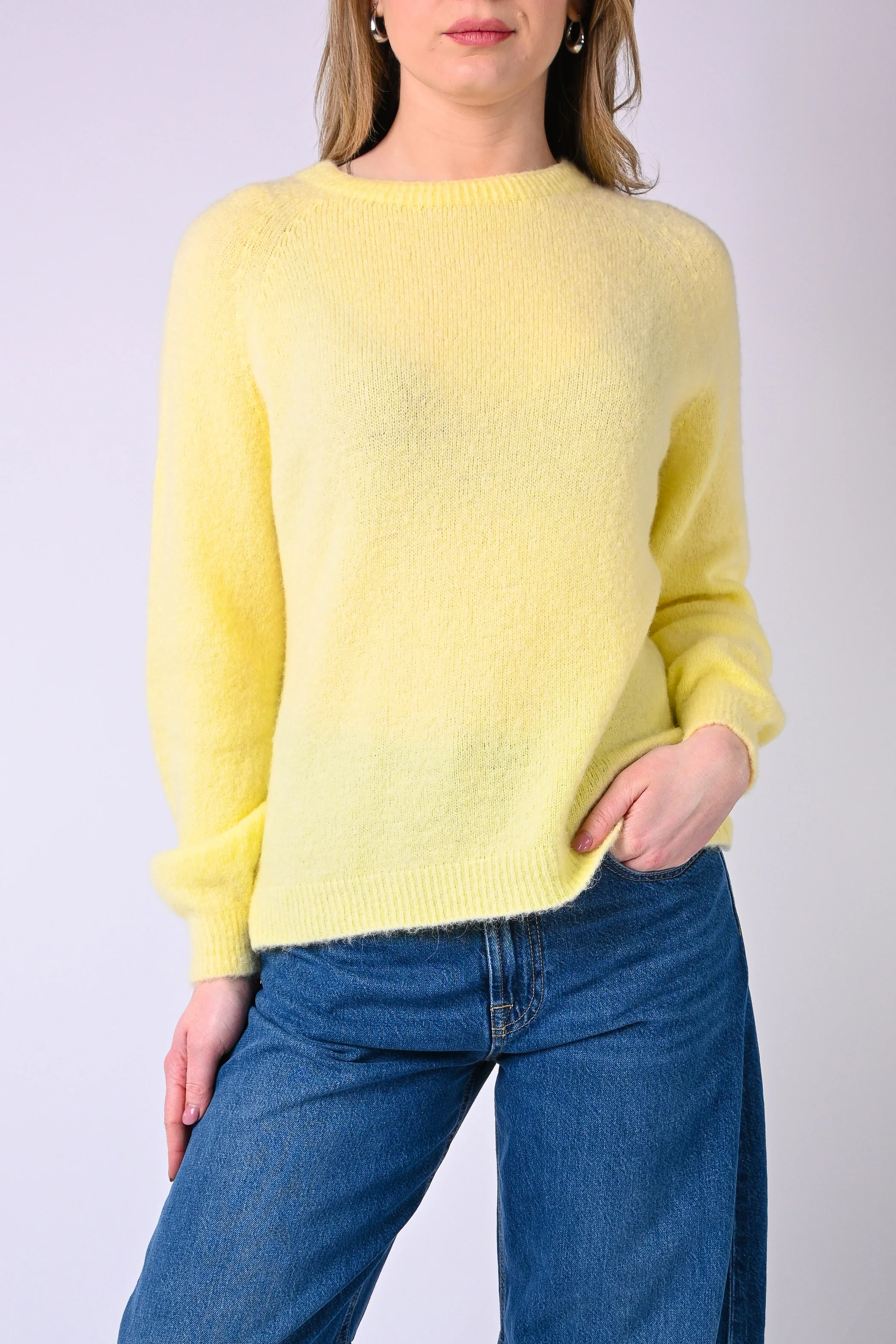 B LOVE - MAGLIA BABY ALPACA MANICA LUNGA ART.SOFT/1013 - GIALLO