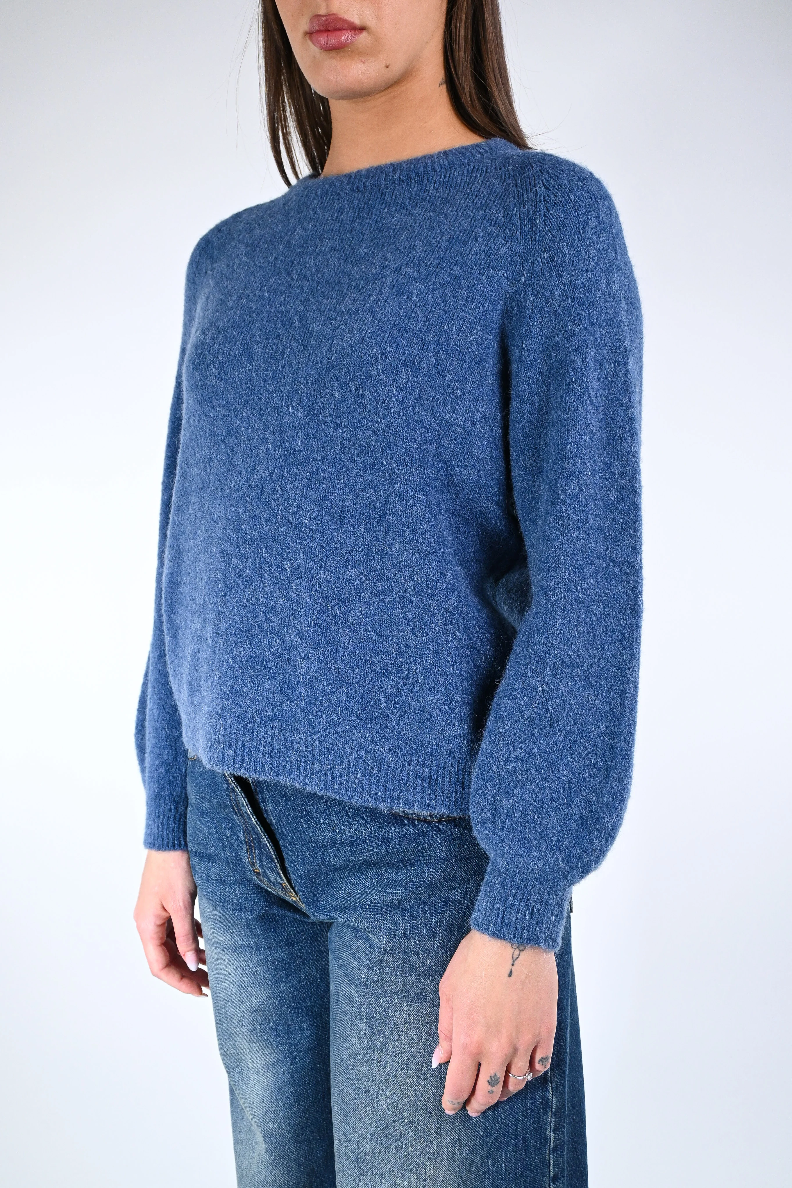 B LOVE - MAGLIA BABY ALPACA MANICA LUNGA ART.SOFT/1013 - JEANS - Image 3
