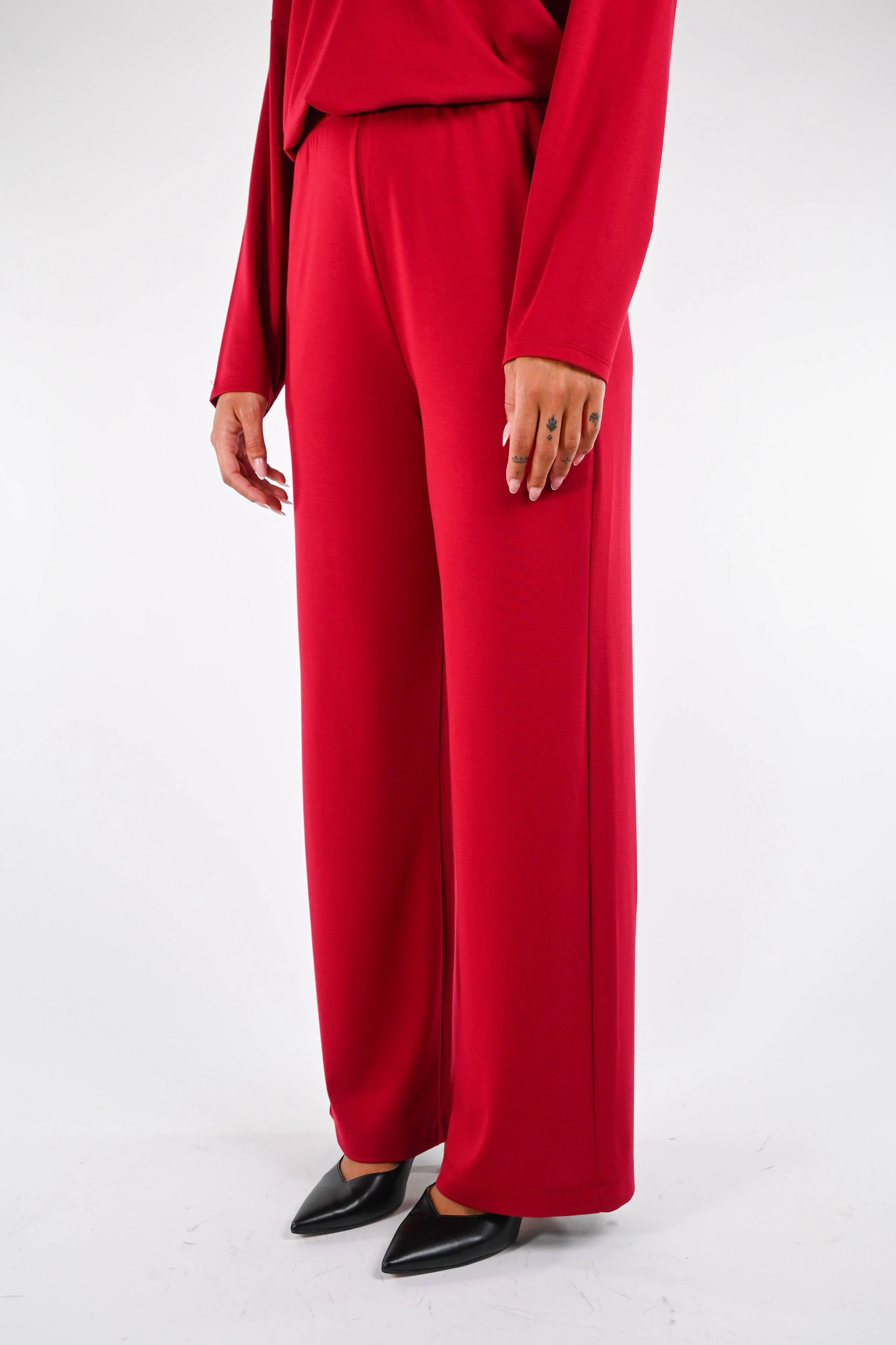 B LOVE - PANTALONE PALAZZO PUNTO MILANO ART.11685 - ROSSO - Image 3
