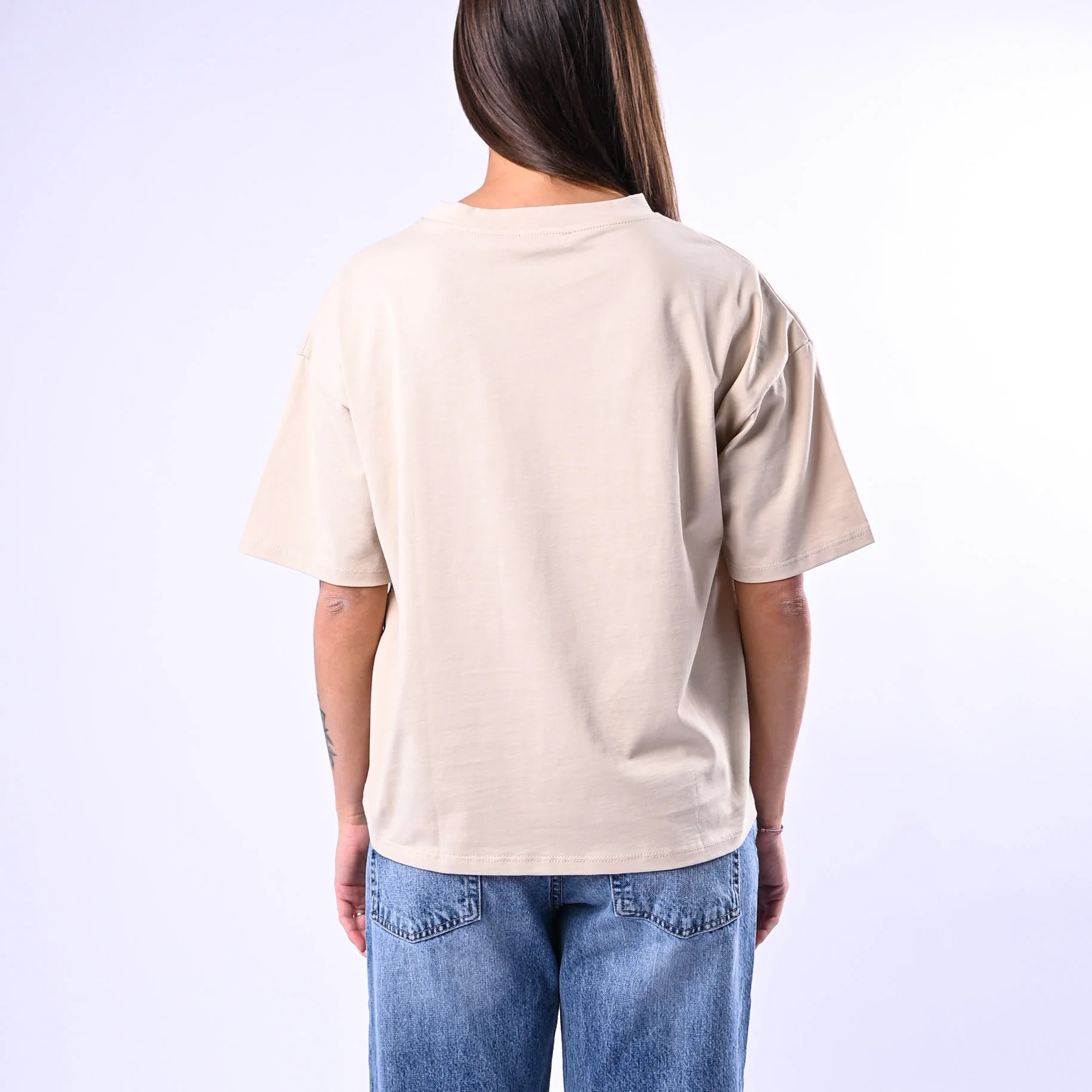 B LOVE - T-SHIRT A SCATOLA MANICA CORTA ART.12016 - BEIGE - Image 4