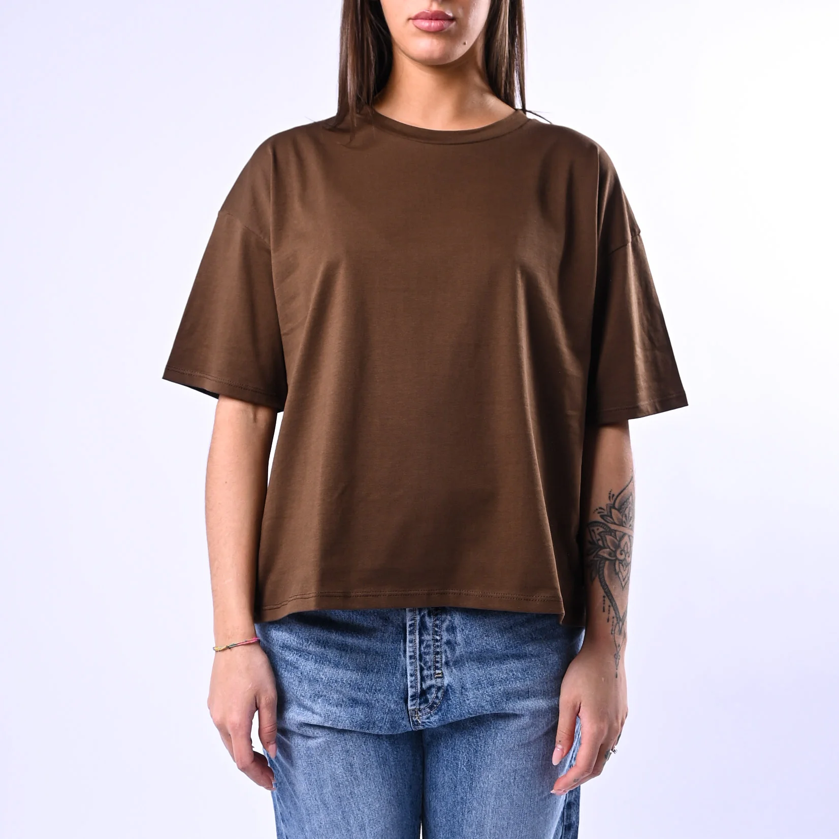 B LOVE - T-SHIRT A SCATOLA MANICA CORTA ART.12016 - CIOCCOLATO - Image 2