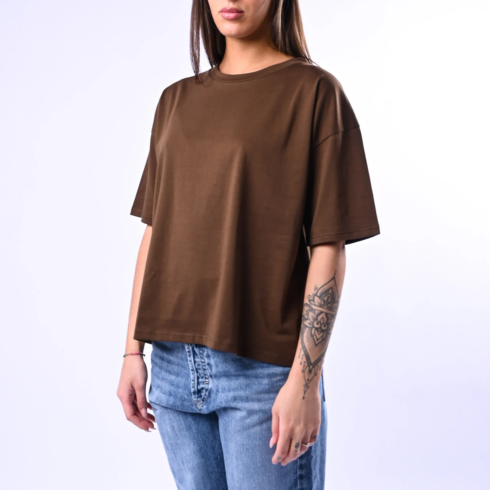B LOVE - T-SHIRT A SCATOLA MANICA CORTA ART.12016 - CIOCCOLATO - Image 3