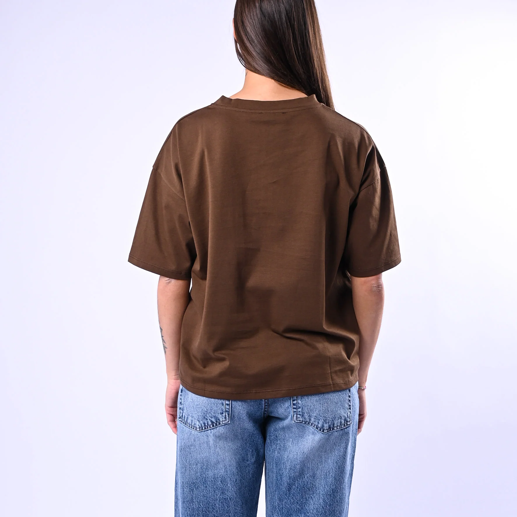 B LOVE - T-SHIRT A SCATOLA MANICA CORTA ART.12016 - CIOCCOLATO - Image 4