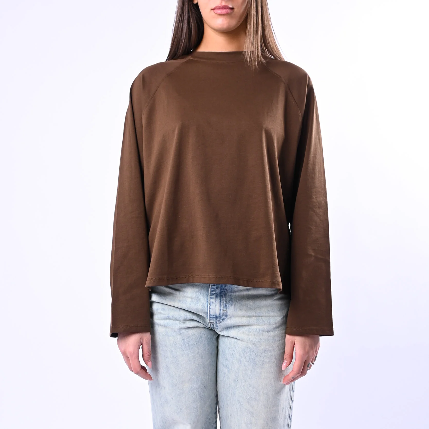 B LOVE - T-SHIRT A SCATOLA MANICA LUNGA ART.11751 - CIOCCOLATO - Image 2