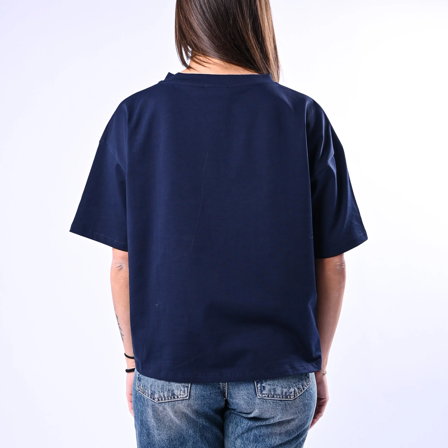 B LOVE - T-SHIRT A SCATOLA SCOLLO V ART.12001 - BLU - Image 4