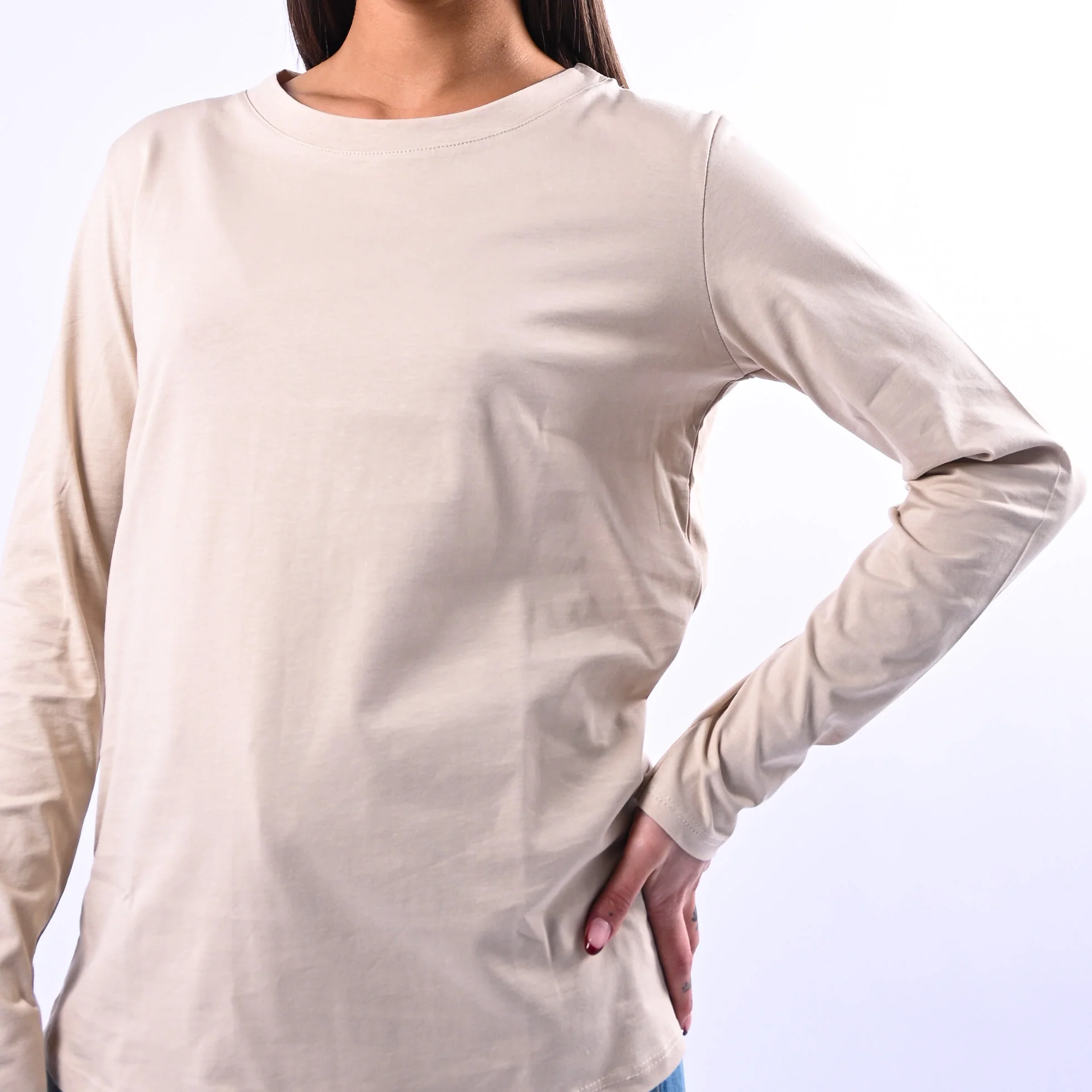 B LOVE - T-SHIRT GIROCOLLO MANICA LUNGA ART.12038 - BEIGE - Image 5