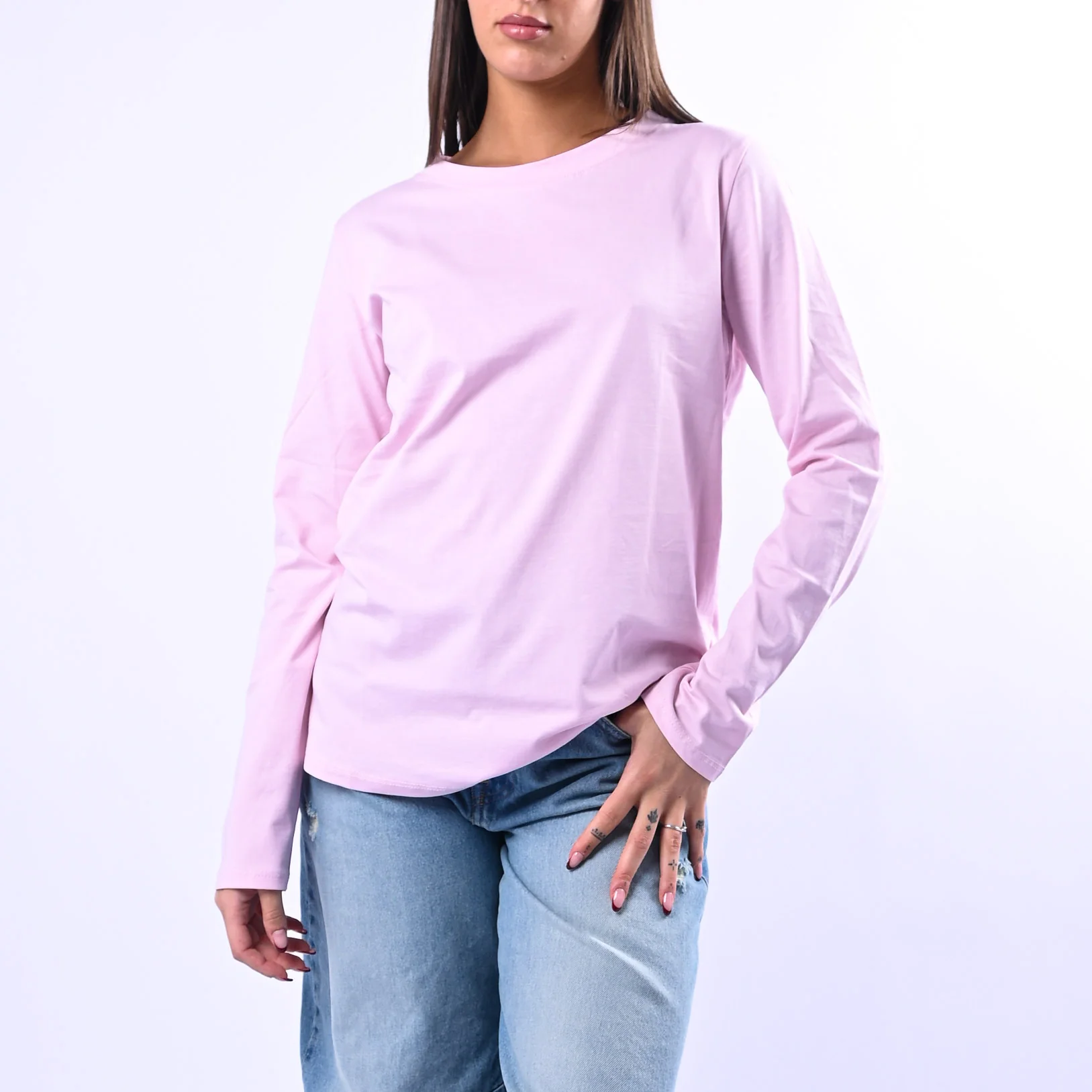 B LOVE - T-SHIRT GIROCOLLO MANICA LUNGA ART.12038 - ROSA