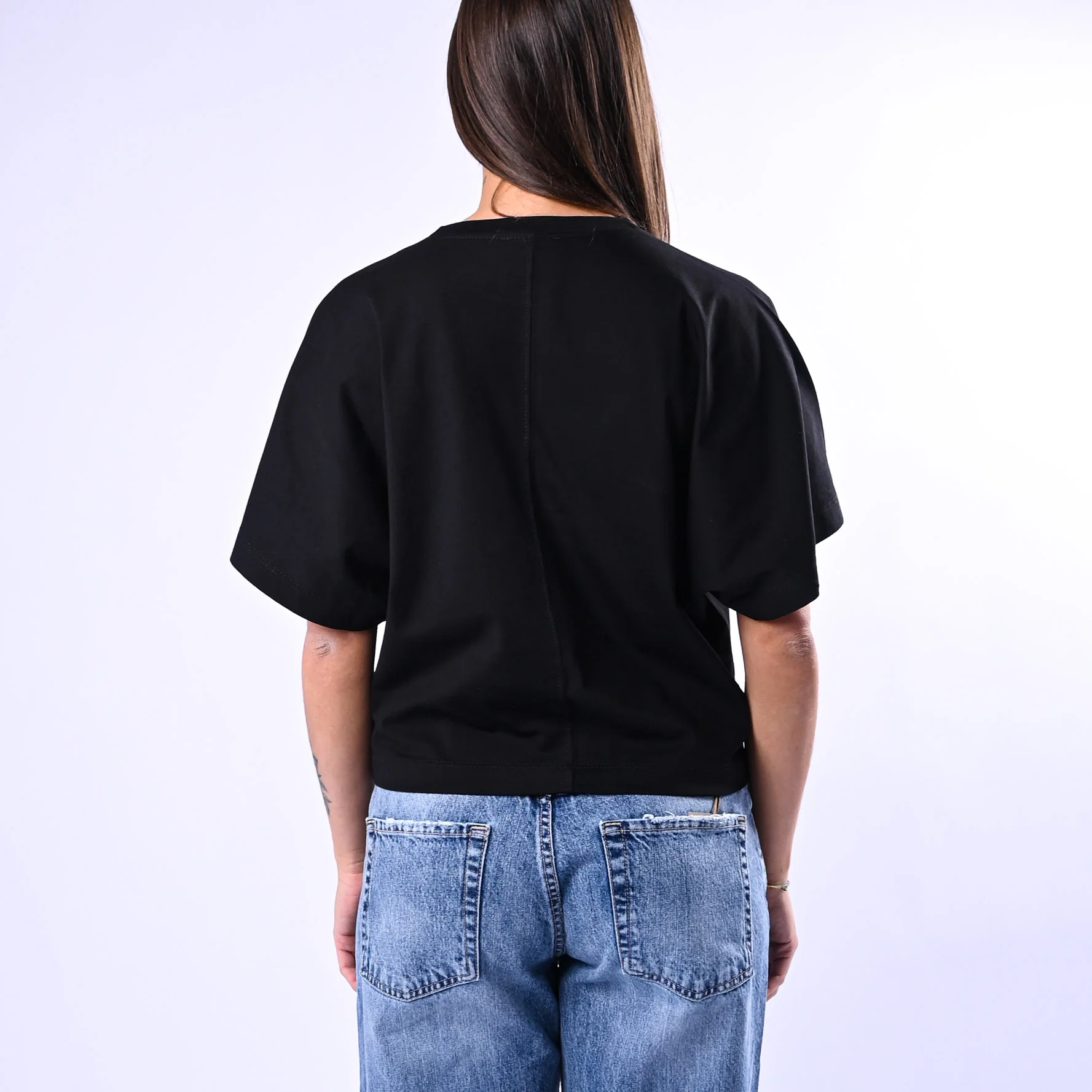 B LOVE - T-SHIRT OVER GIROCOLLO IN COTONE ART.11439 - NERO - Image 4