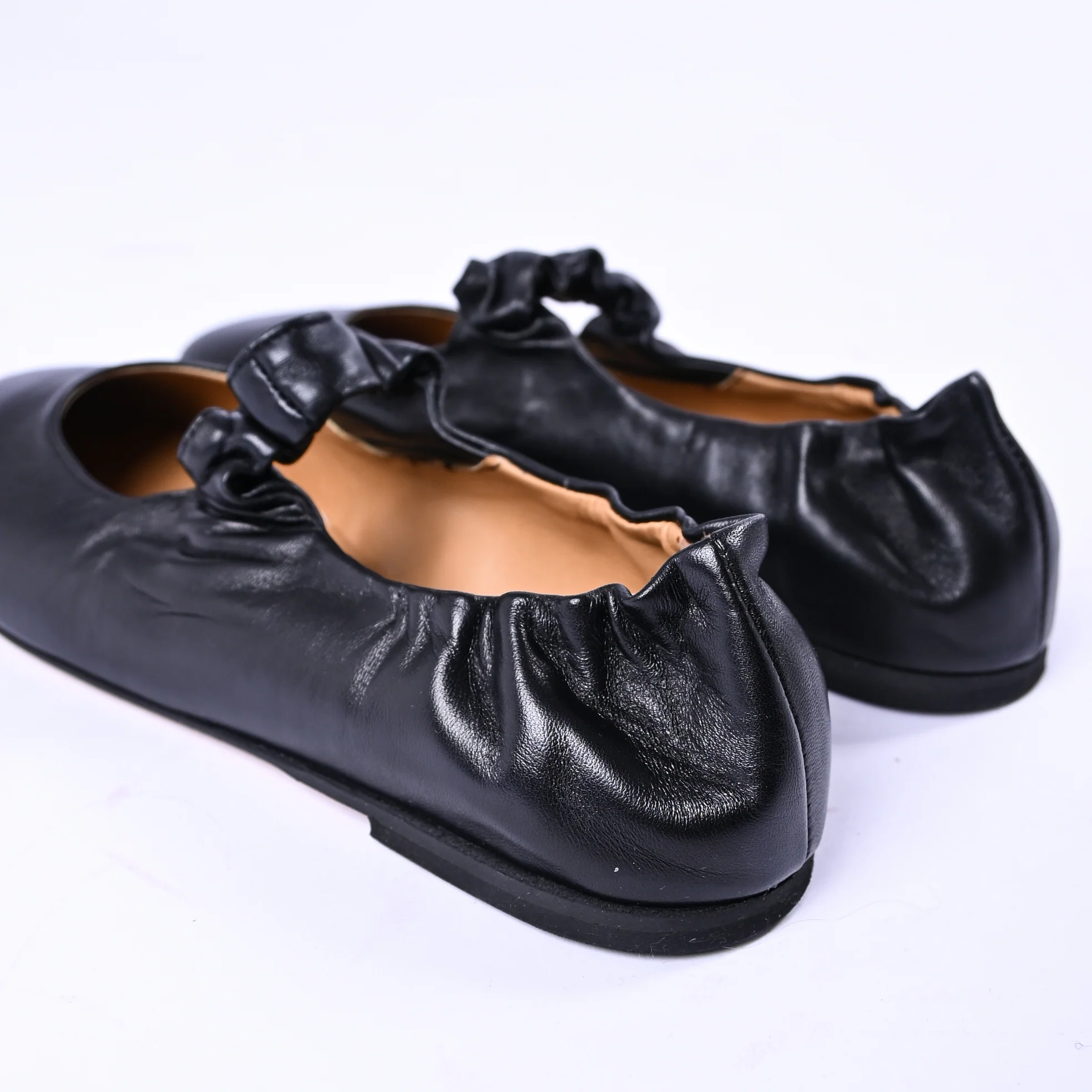 DIVINE FOLLIE - BALLERINA CON CINTURINO ARRICCIATO ART.BF10 - NAPPA NERO - Image 3