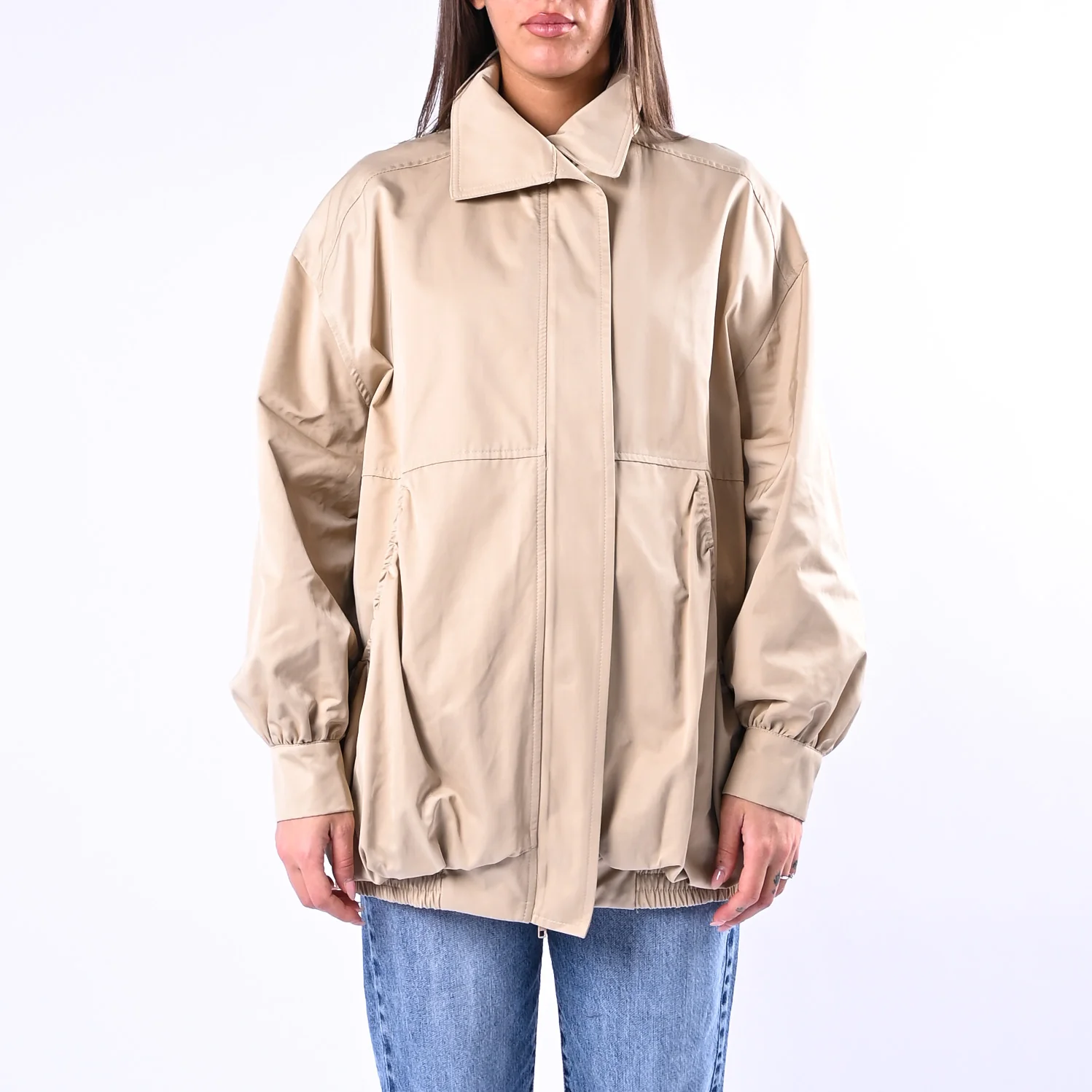 GOLD - BOMBER OVER CON TASCHE A PALLONCINO ART.39069/4705 - BEIGE - Image 2