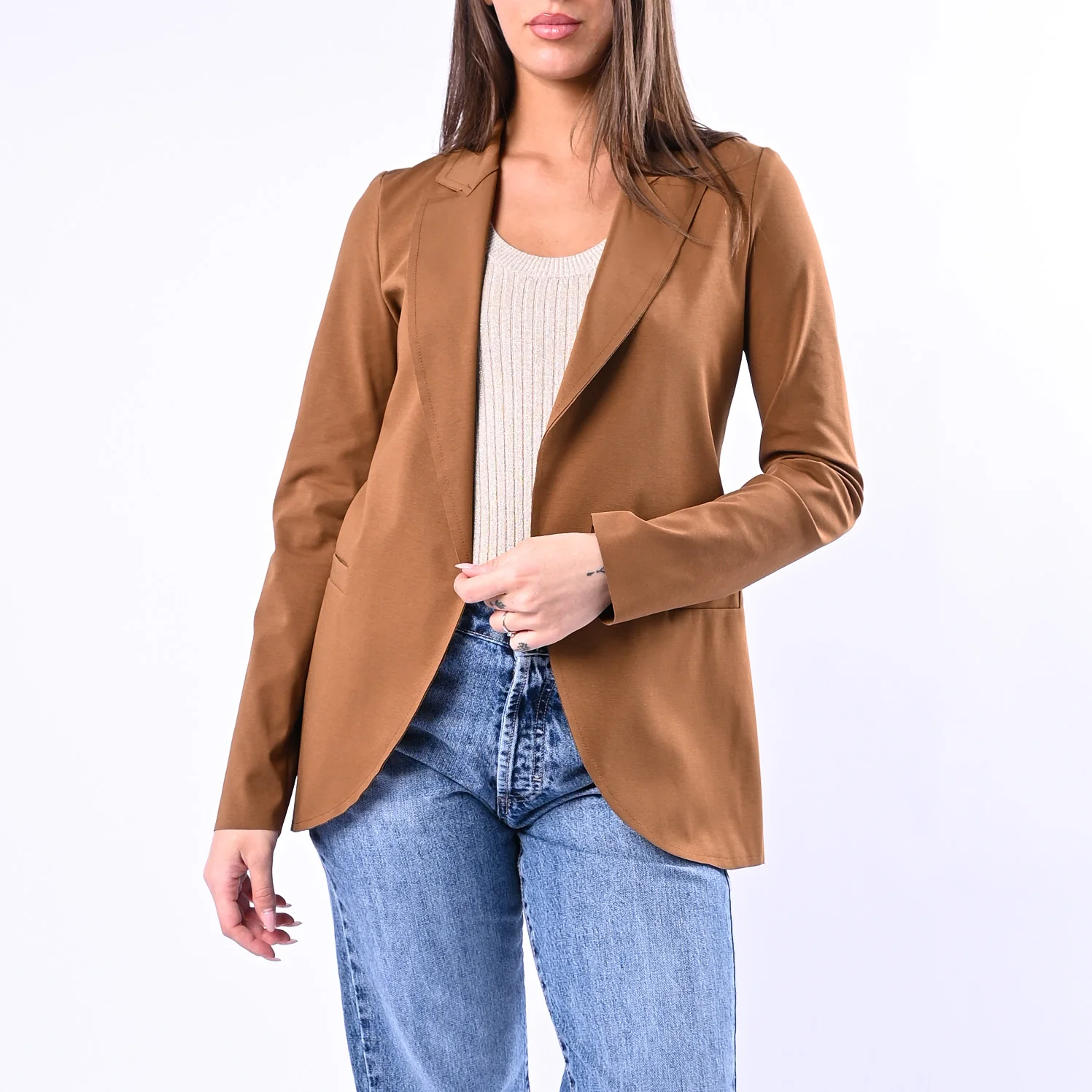 GOLD - GIACCA EASY TAGLIO VIVO PUNTO MILANO ART.374783923 - CAMMELLO