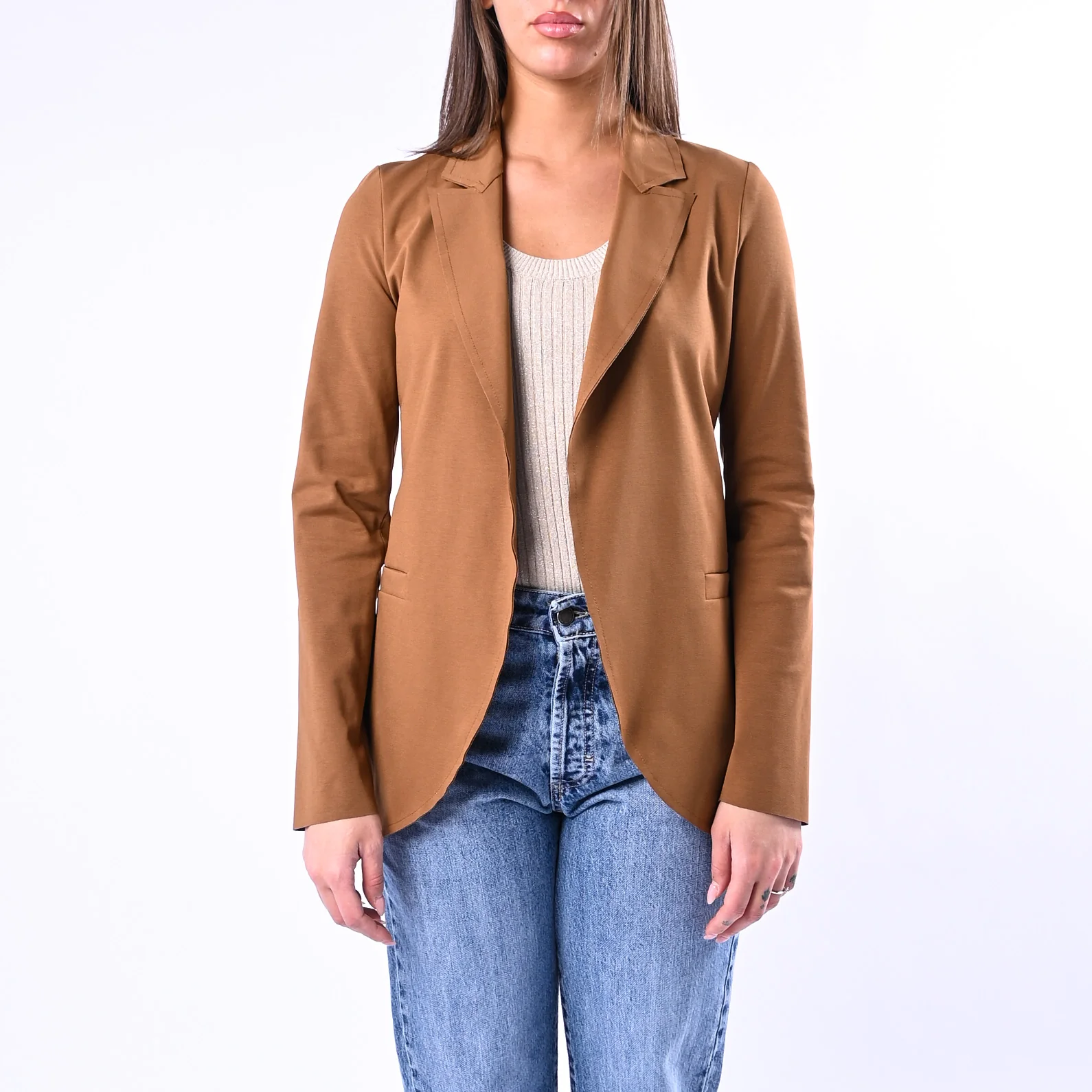 GOLD - GIACCA EASY TAGLIO VIVO PUNTO MILANO ART.374783923 - CAMMELLO - Image 2