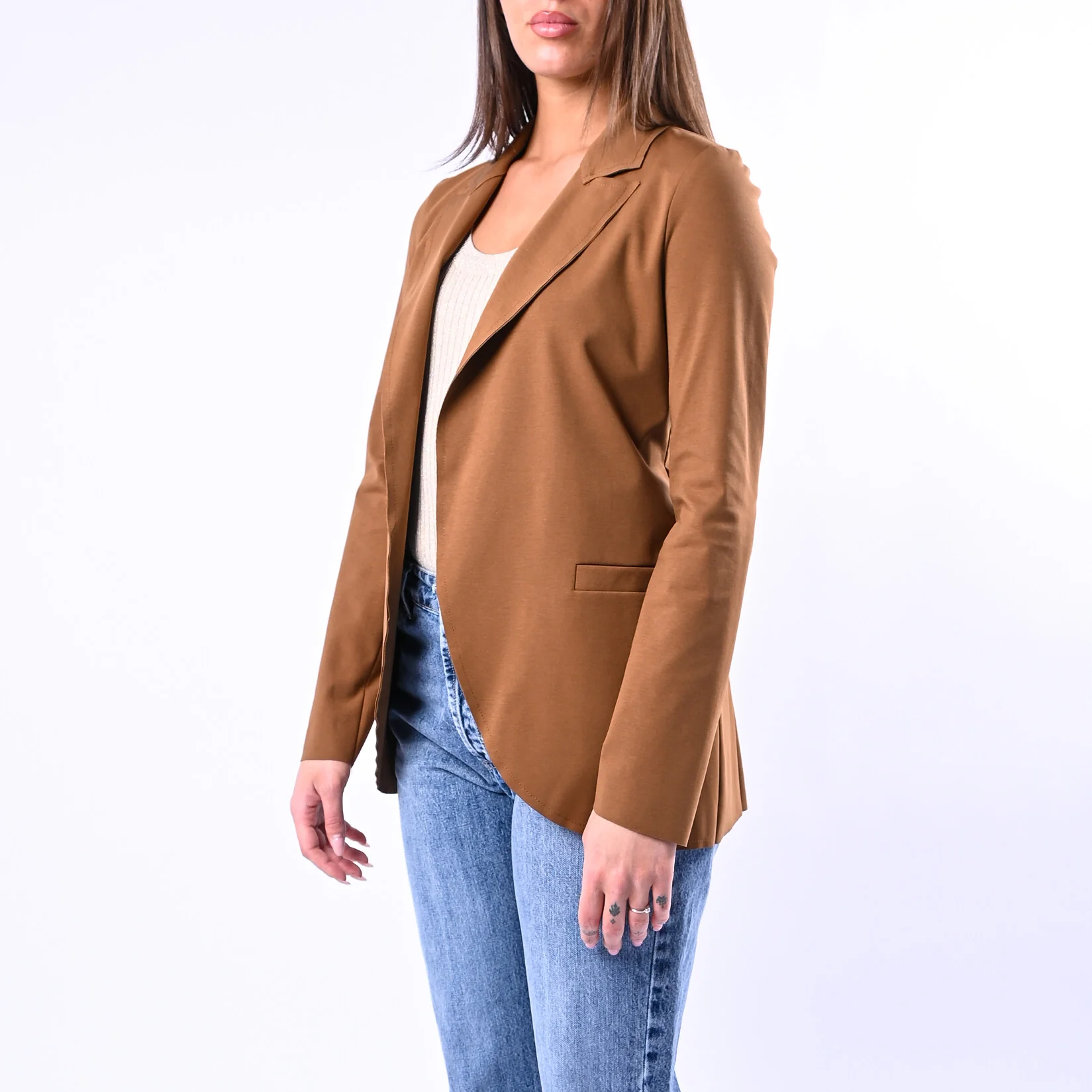 GOLD - GIACCA EASY TAGLIO VIVO PUNTO MILANO ART.374783923 - CAMMELLO - Image 3
