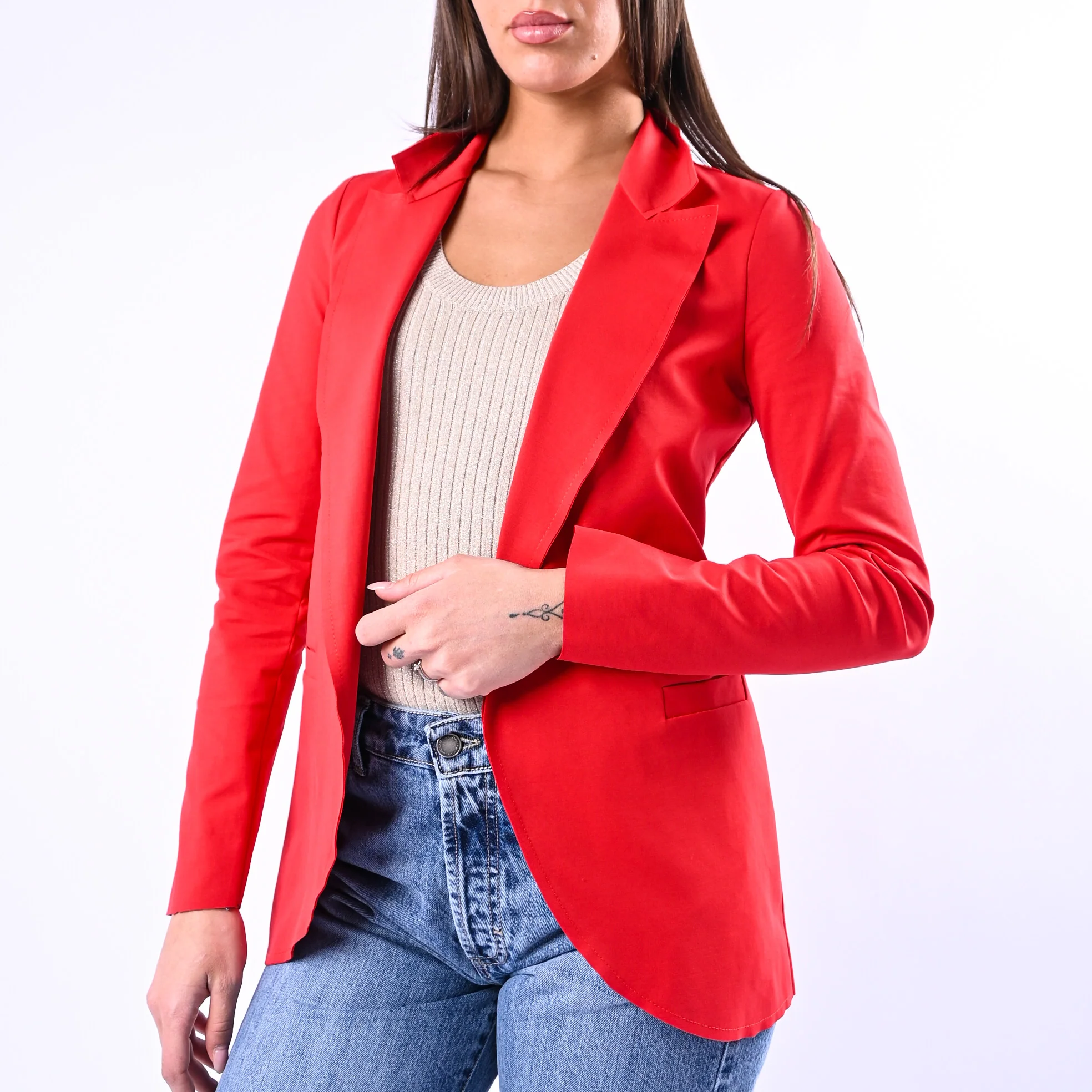 GOLD - GIACCA EASY TAGLIO VIVO PUNTO MILANO ART.374783923 - ROSSO - Image 5
