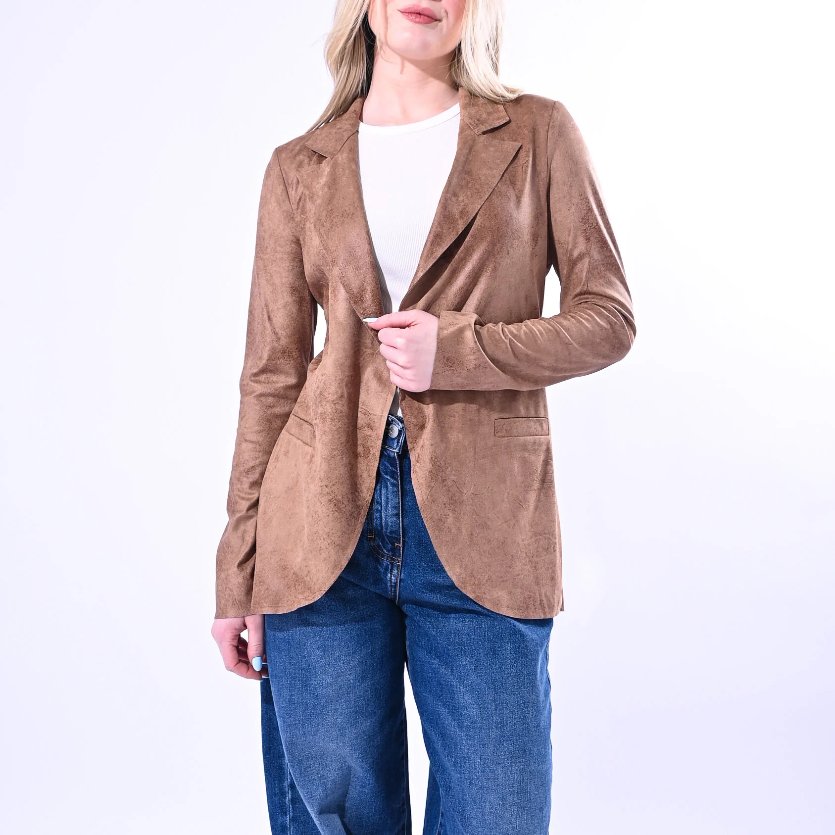 GOLD - GIACCA ROCK EASY ART.37478/3181/C - SUEDE COGNAC