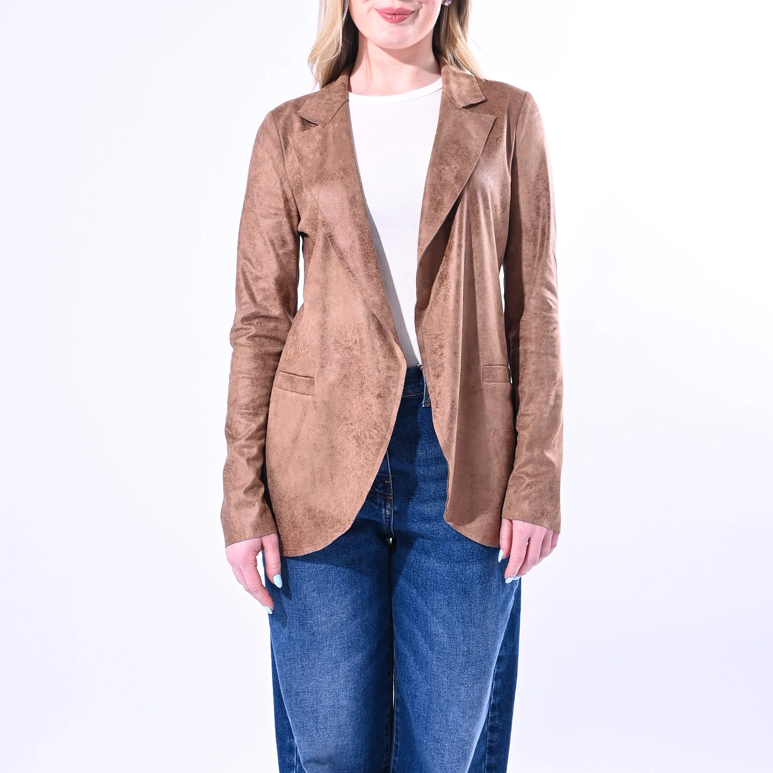 GOLD - GIACCA ROCK EASY ART.37478/3181/C - SUEDE COGNAC - Image 2