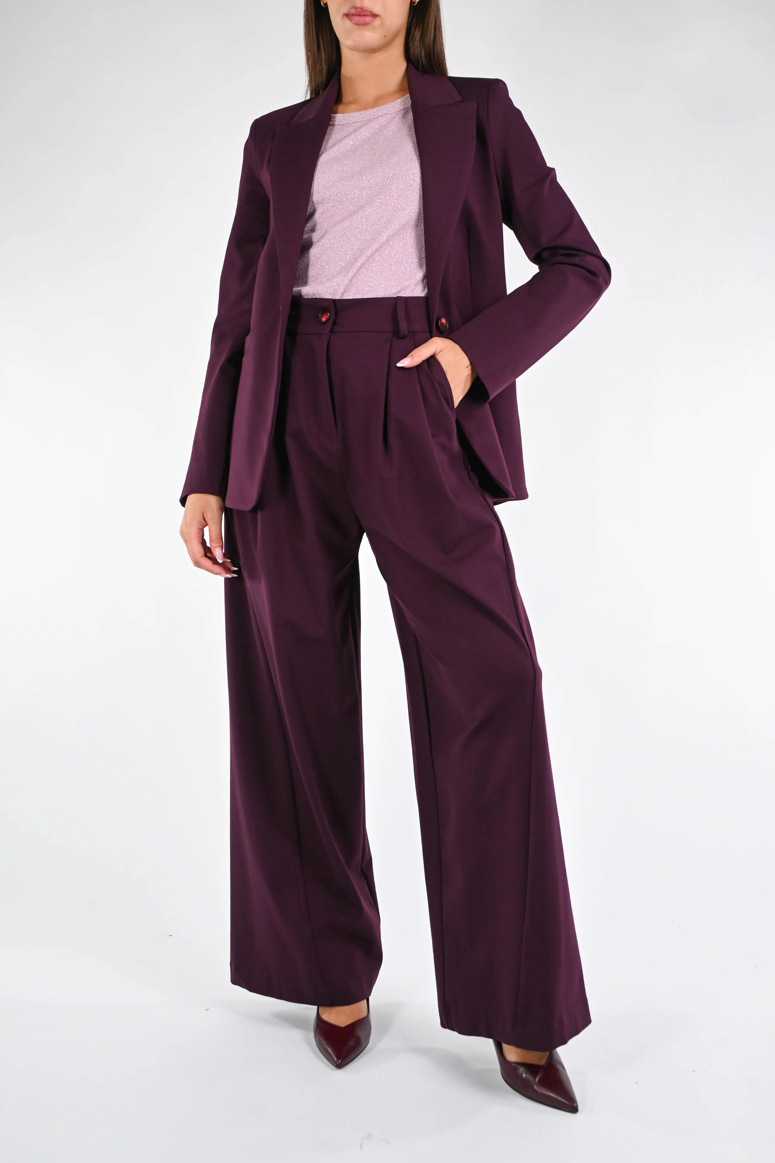 GOLD - PANTALONE BALOON PUNTO MILANO ART.17850/4594 - AMARONE - Image 6