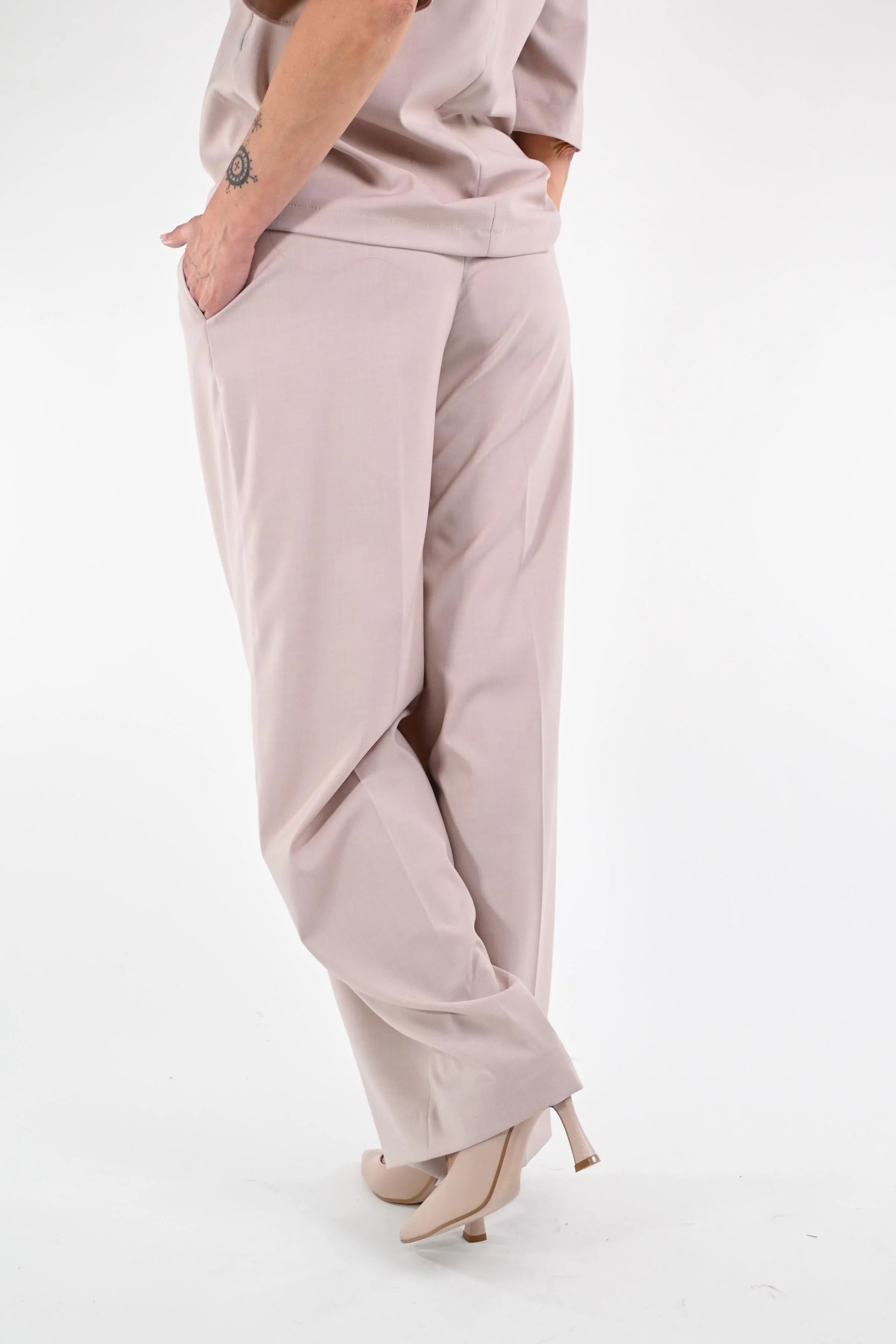 GOLD - PANTALONE PALAZZO IN POLIVISCOSA ART.17740/4557 - BEIGE - Image 4