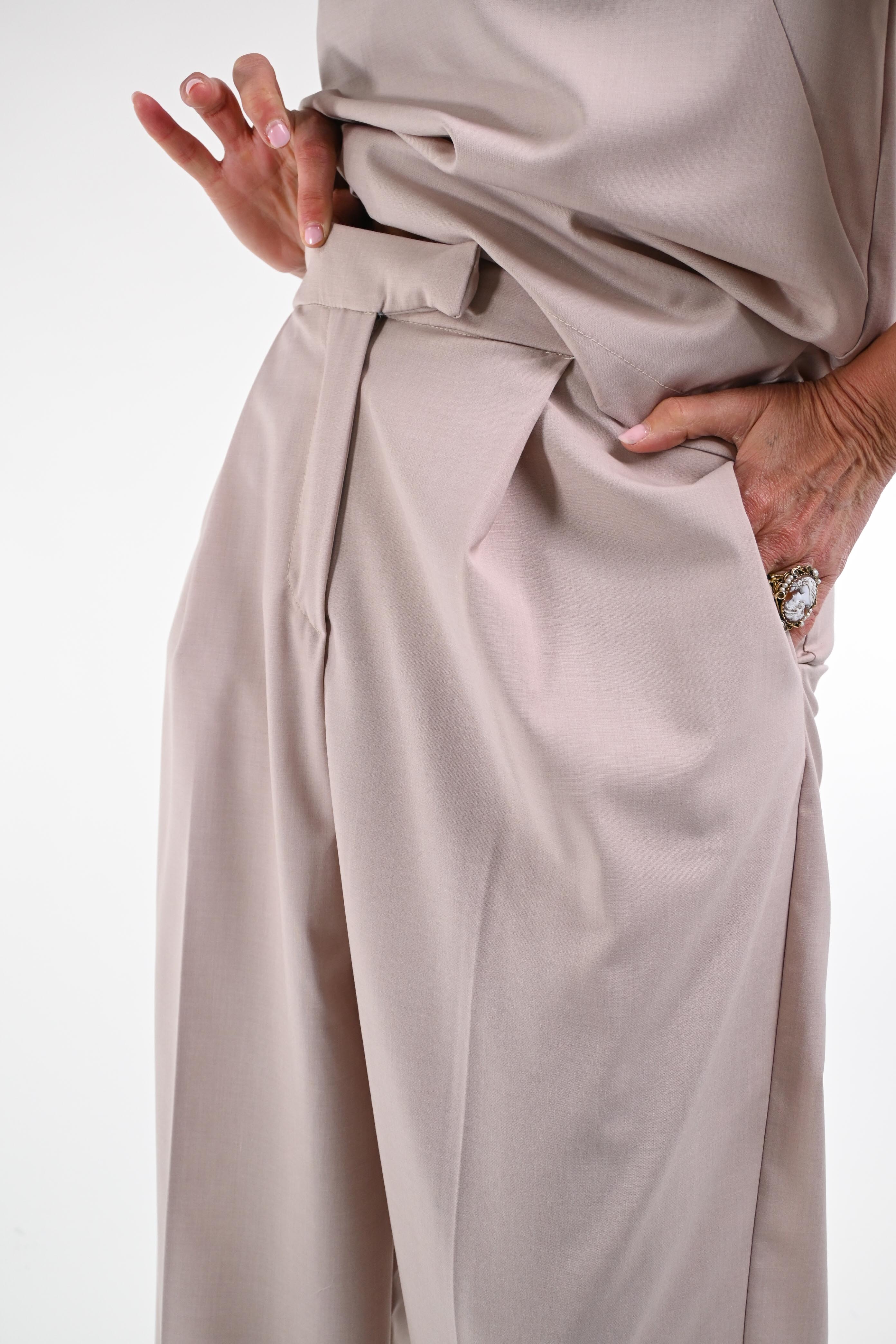 GOLD - PANTALONE PALAZZO IN POLIVISCOSA ART.17740/4557 - BEIGE - Image 5