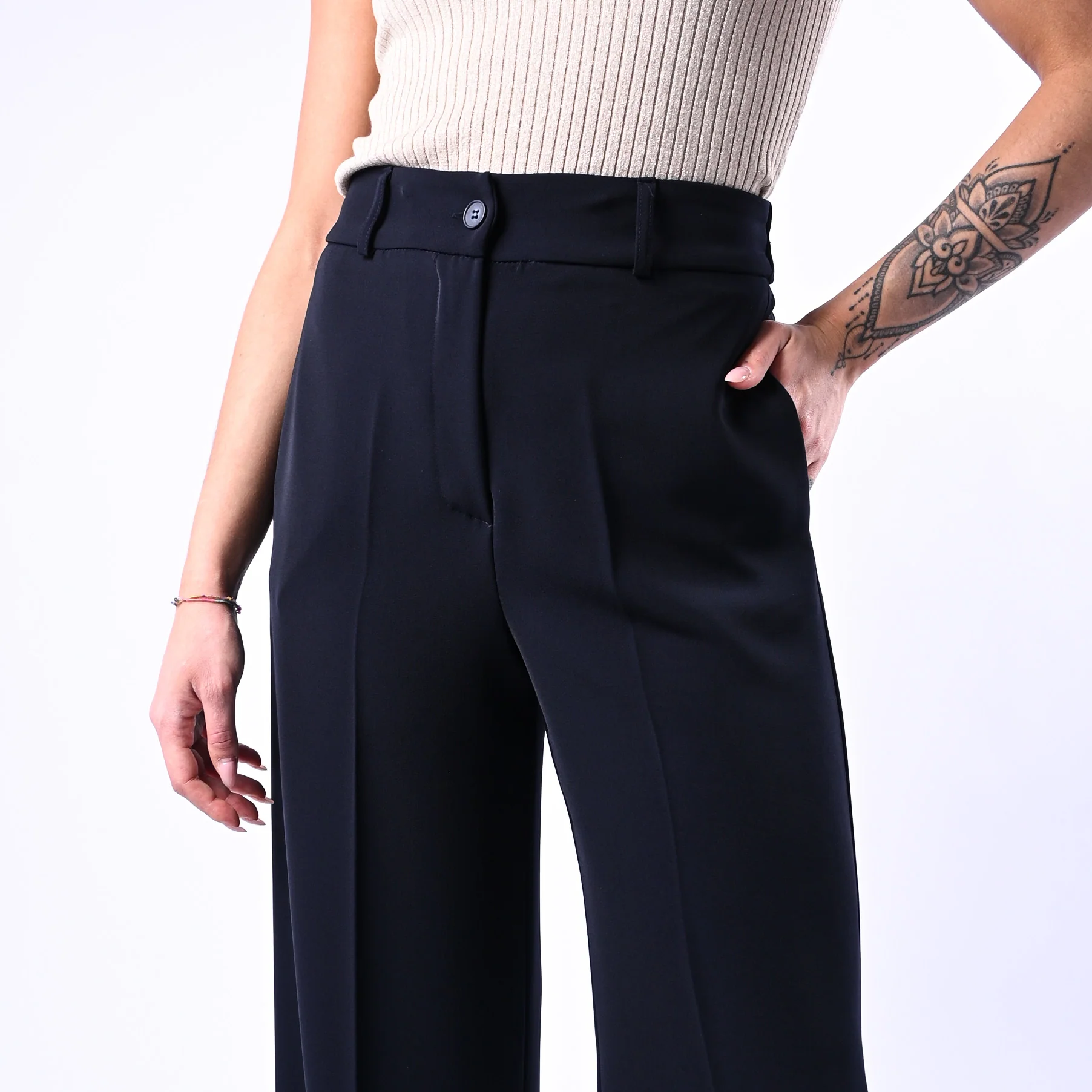 GOLD - PANTALONE PALAZZO EASY FLUIDO ART.17312/4724 - BLU - Image 5
