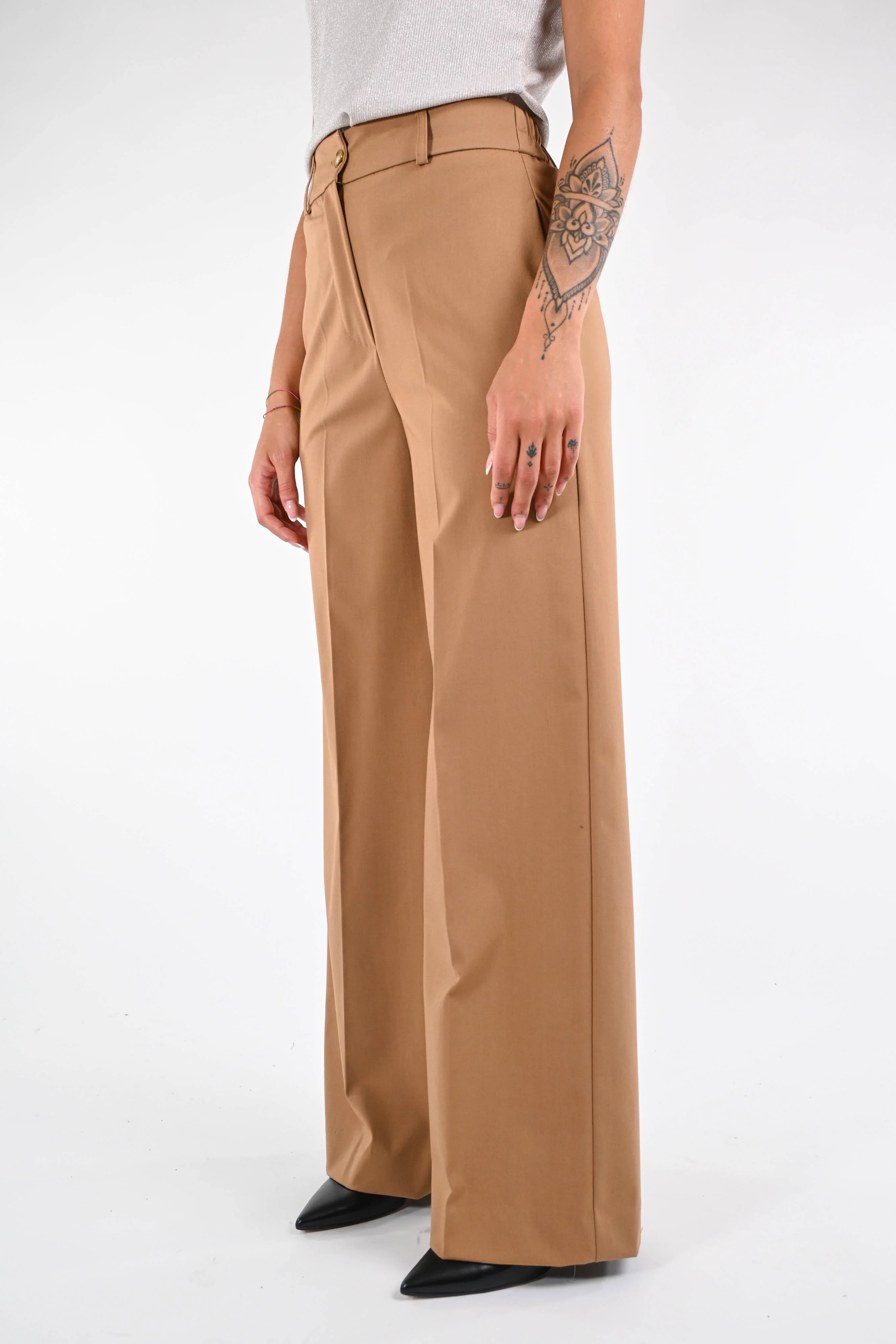 GOLD - PANTALONE PALAZZO EASY POLIVISCOSA ART.17312/4252 - CAMMELLO - Image 3