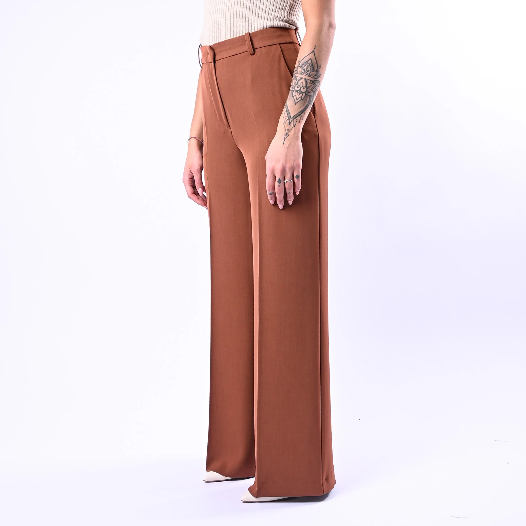 GOLD - PANTALONE PALAZZO FLUIDO ART.17206/4724 - BRUCIATO - Image 3