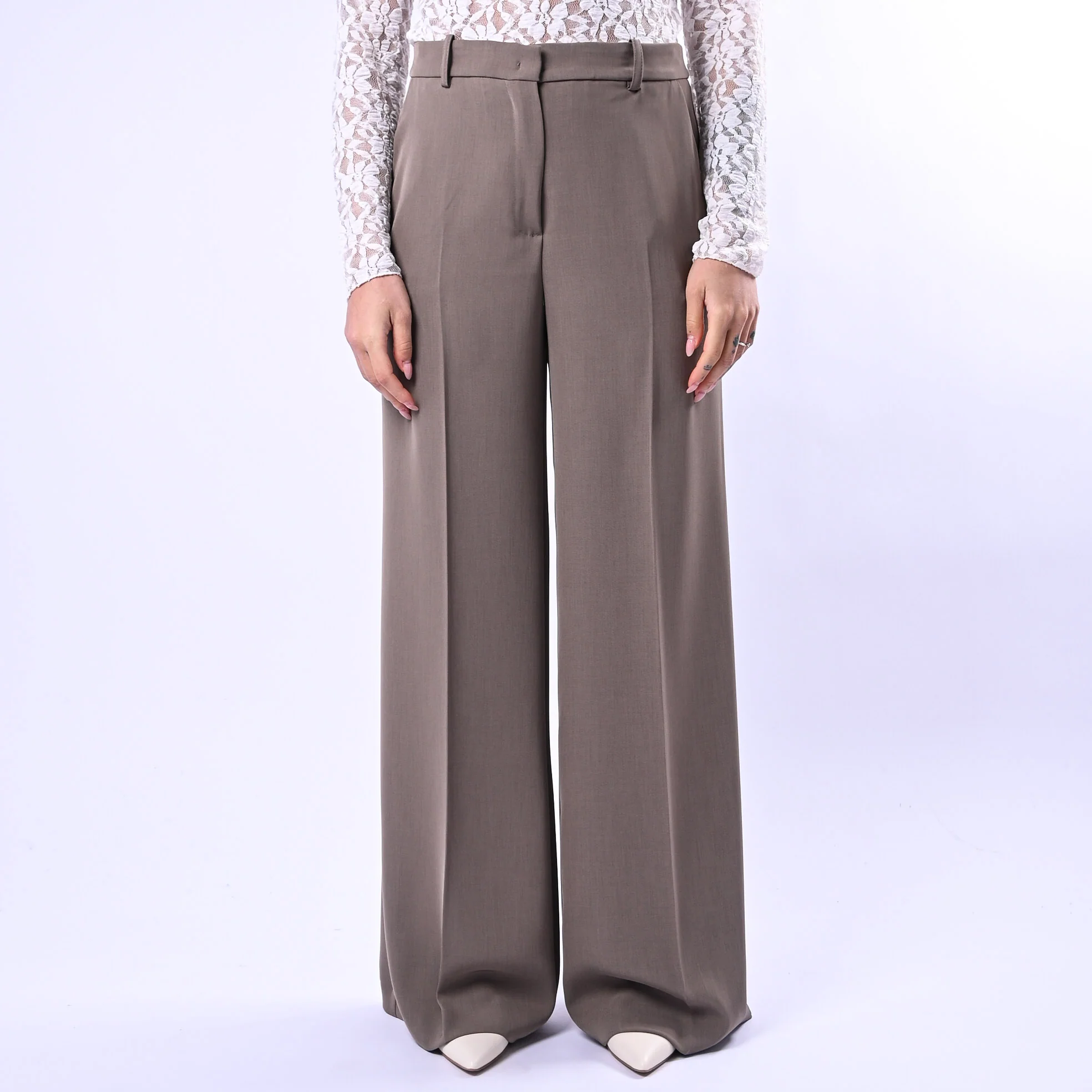 GOLD - PANTALONE PALAZZO FLUIDO ART.17206/4724 - TORTORA - Image 2