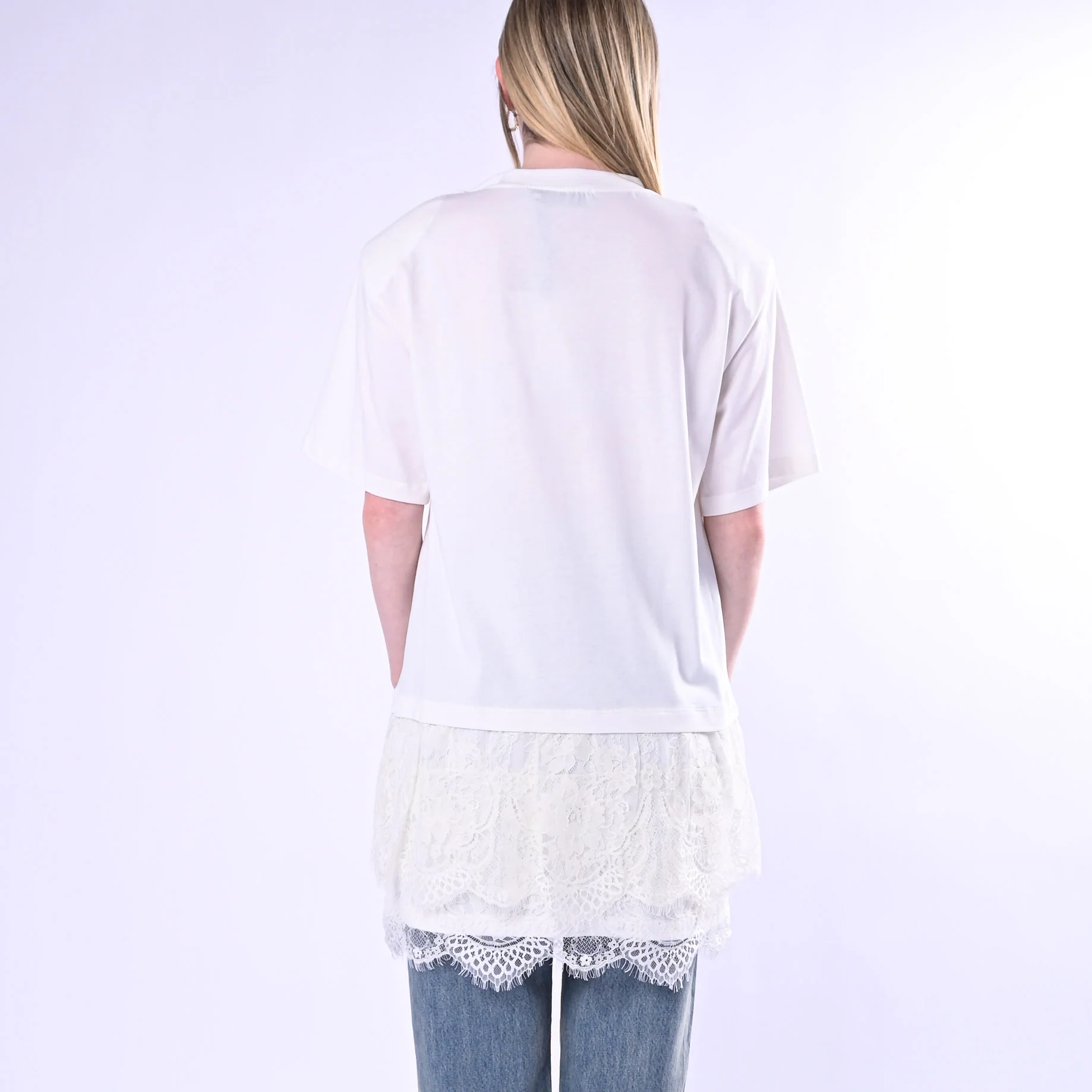 HAVEONE - ABITO CORTO CON SPALLINE E PIZZO ART.AVS-Q141/B - BIANCO - Image 5