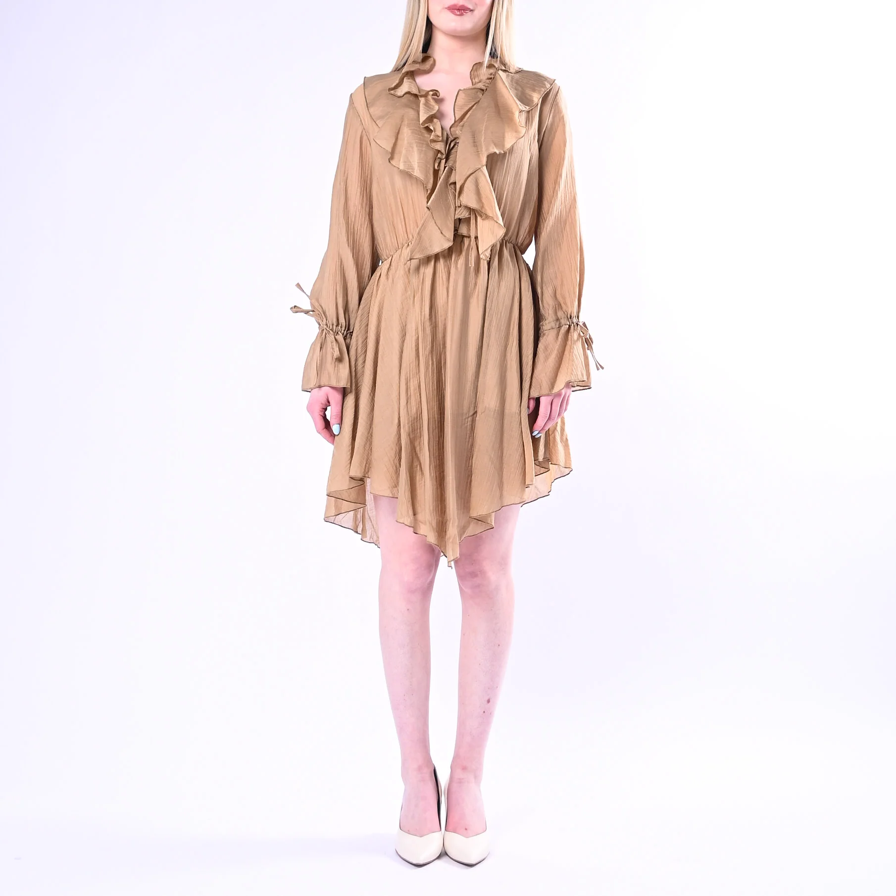 HAVEONE - ABITO CORTO CON ROUGES IN LYOCELL ART.AVS-Q143/B - BEIGE - Image 2