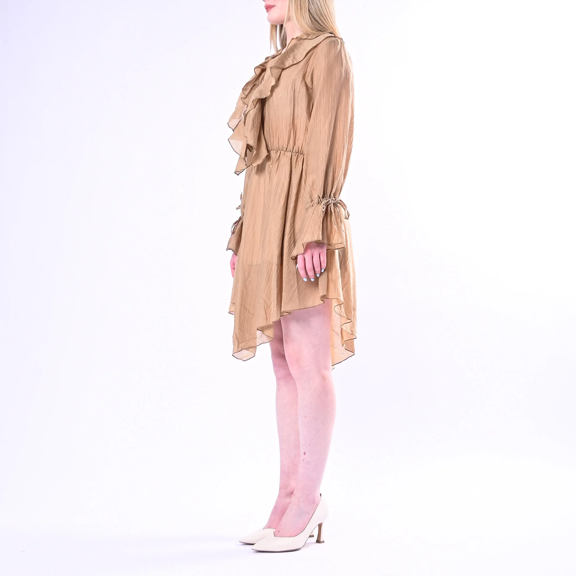 HAVEONE - ABITO CORTO CON ROUGES IN LYOCELL ART.AVS-Q143/B - BEIGE - Image 3