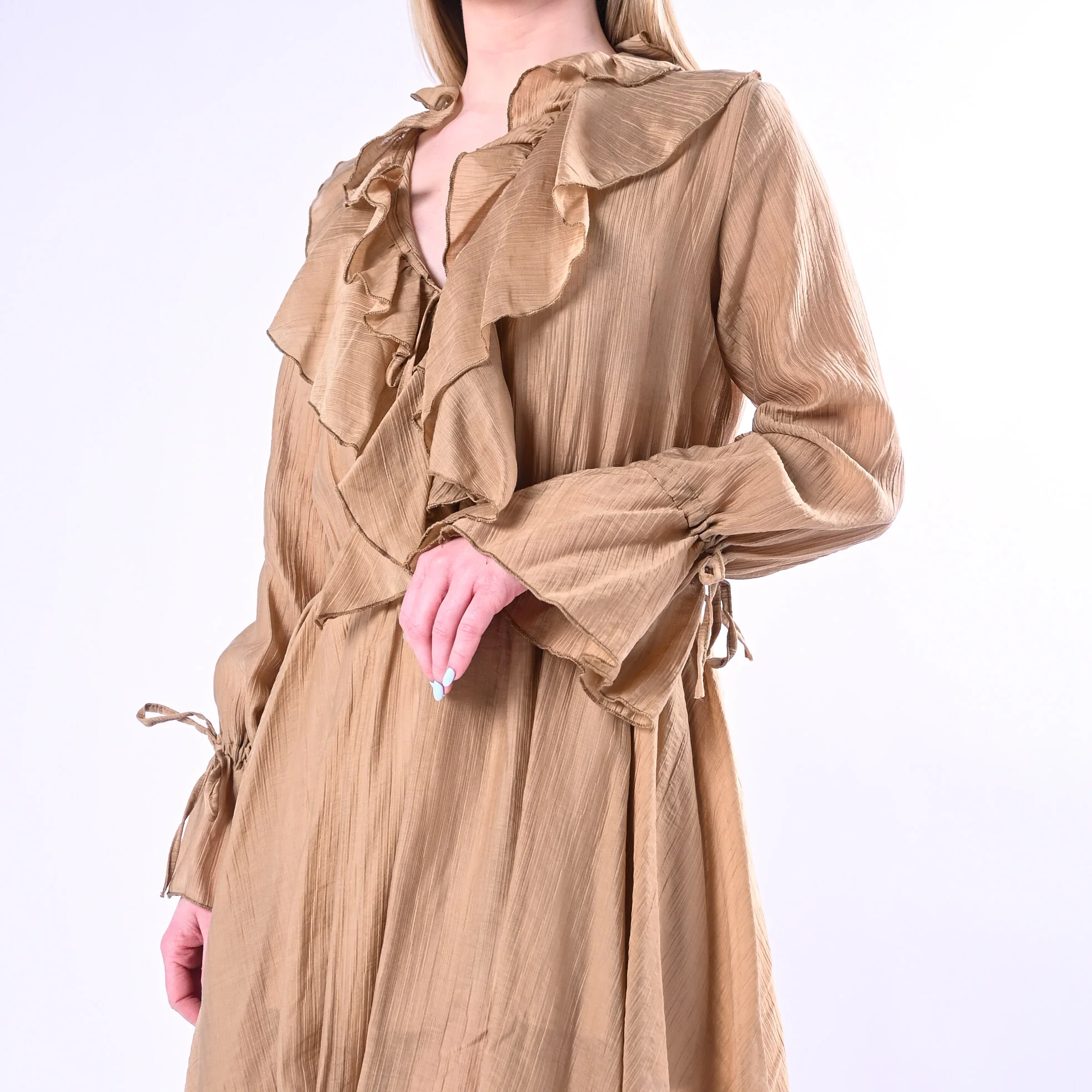HAVEONE - ABITO CORTO CON ROUGES IN LYOCELL ART.AVS-Q143/B - BEIGE - Image 5