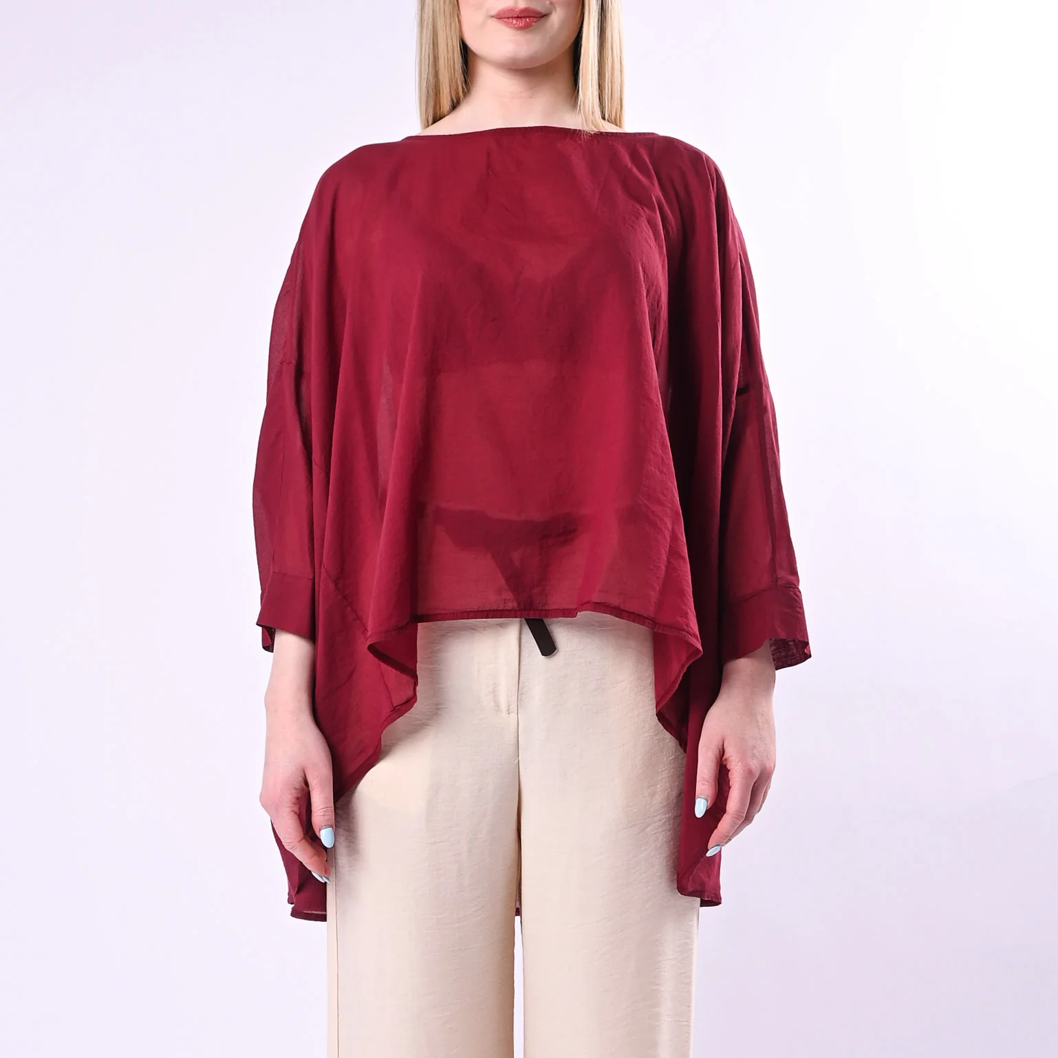 HAVEONE - BLUSA OVER AMPIA IN MUSSOLA ART.CMA-Q390/I - INDIA - Image 2