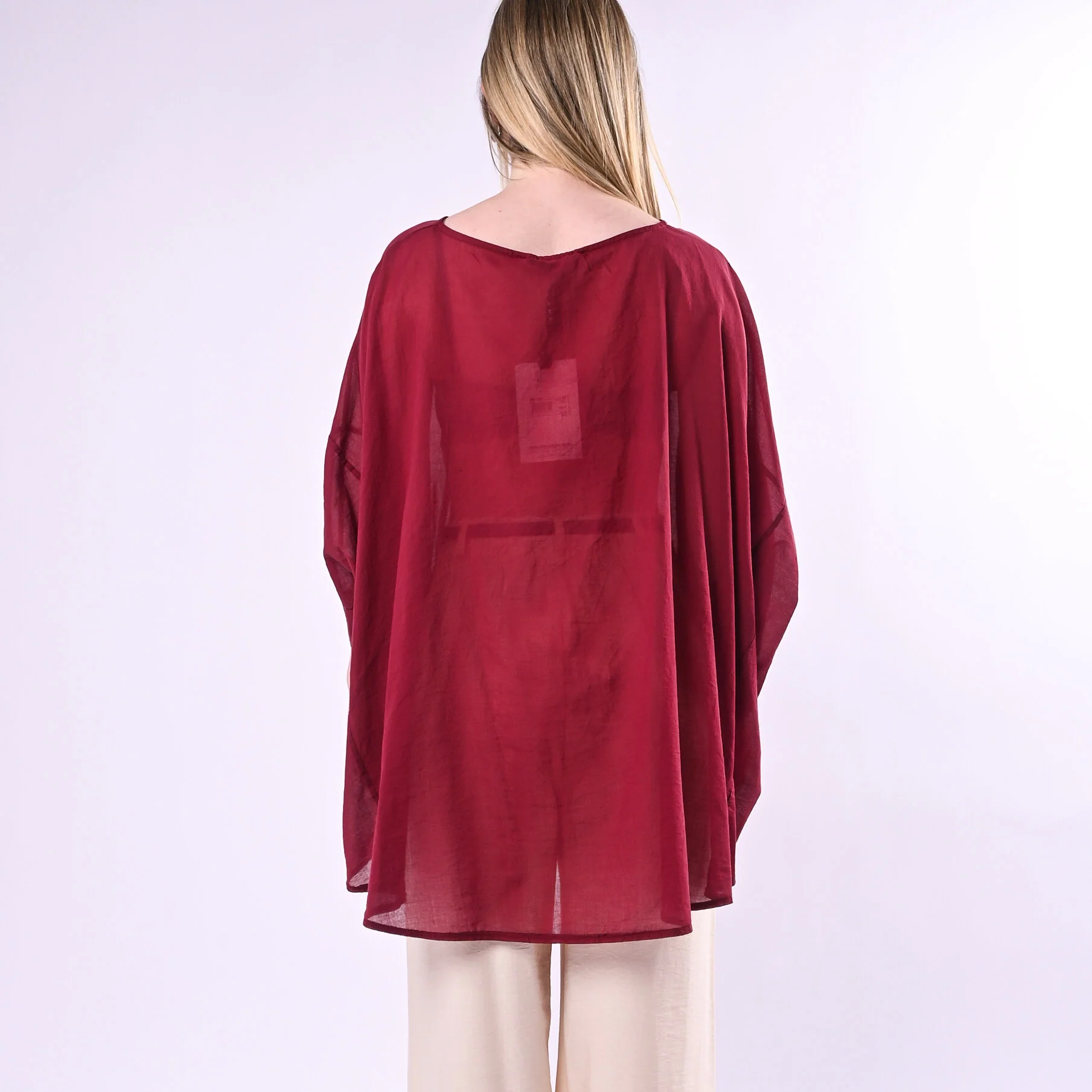 HAVEONE - BLUSA OVER AMPIA IN MUSSOLA ART.CMA-Q390/I - INDIA - Image 4