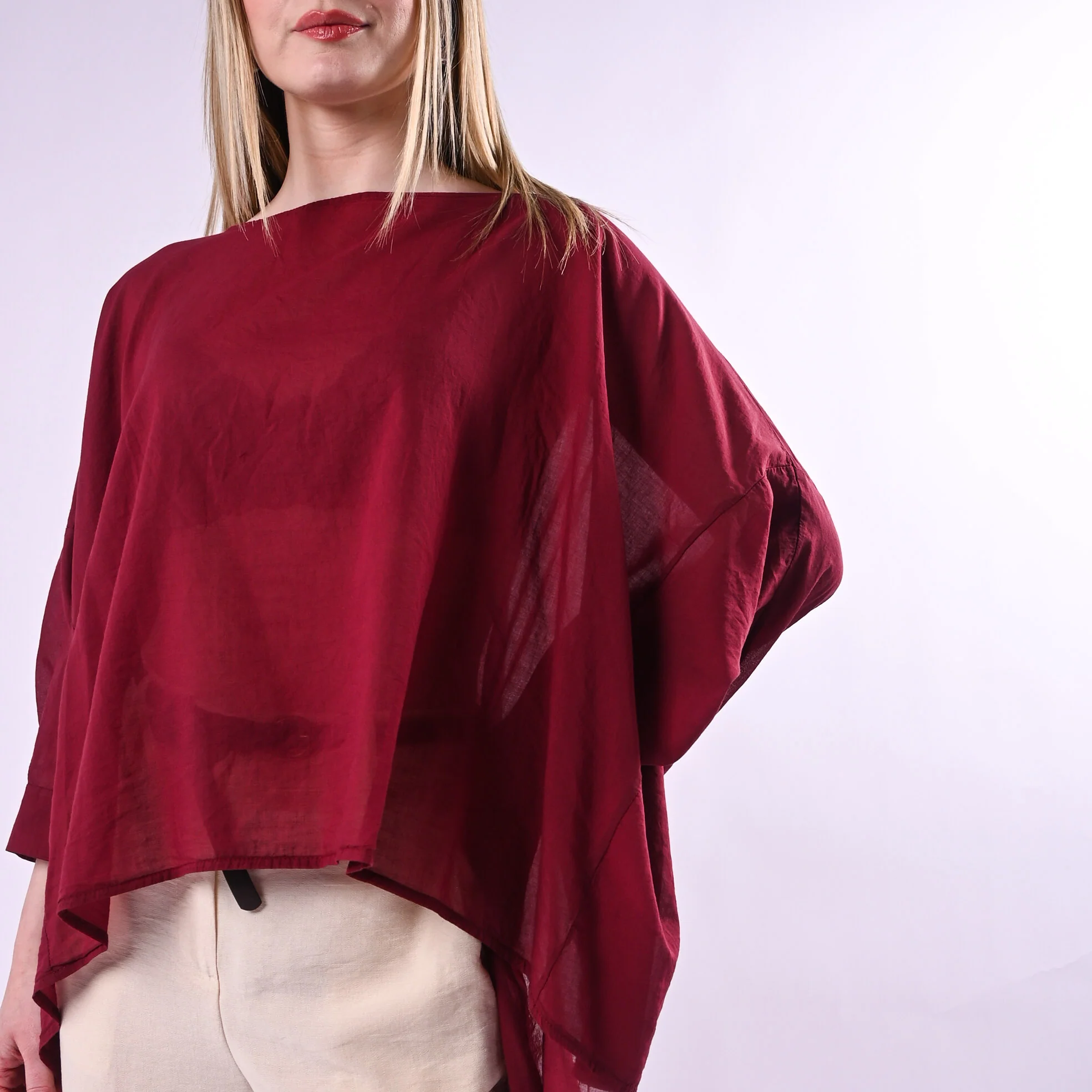 HAVEONE - BLUSA OVER AMPIA IN MUSSOLA ART.CMA-Q390/I - INDIA - Image 5