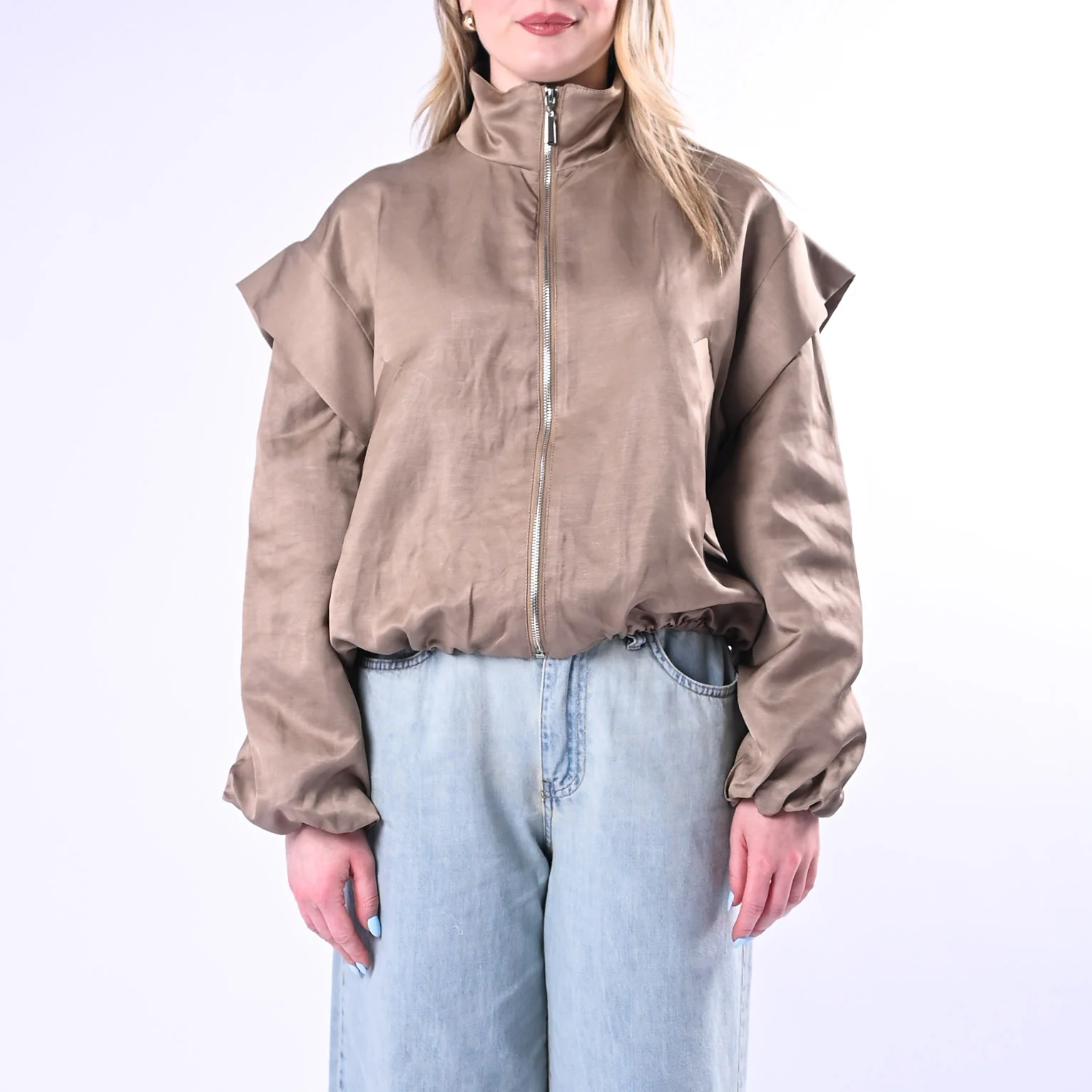 HAVEONE - BOMBER VISCOSA/LINO RIMBORSATO ART.KSV-Q082/B - BEIGE - Image 2